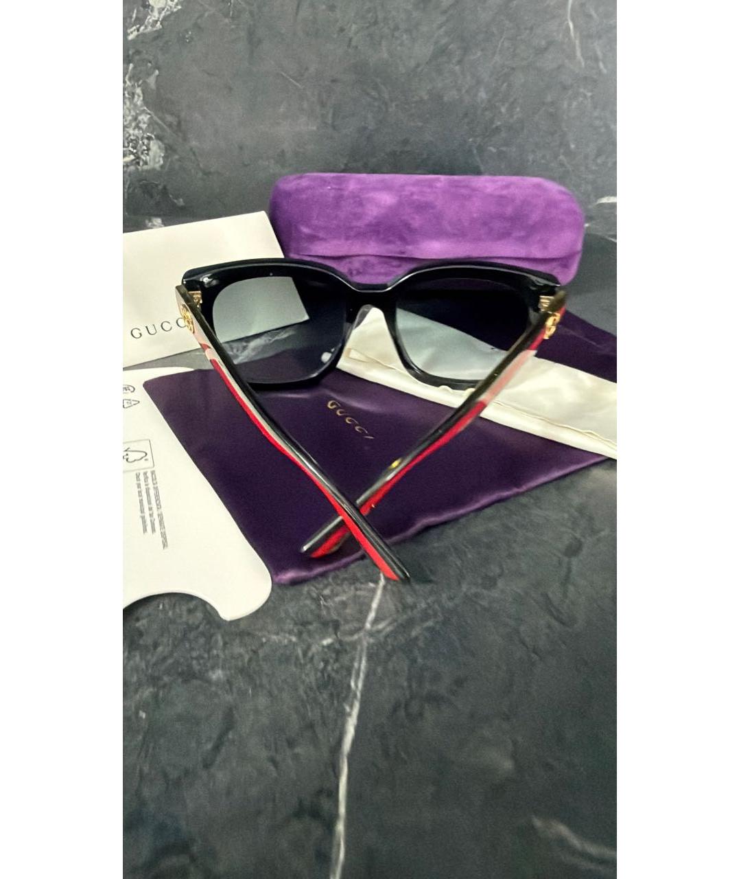 GUCCI Черные пластиковые солнцезащитные очки, фото 5