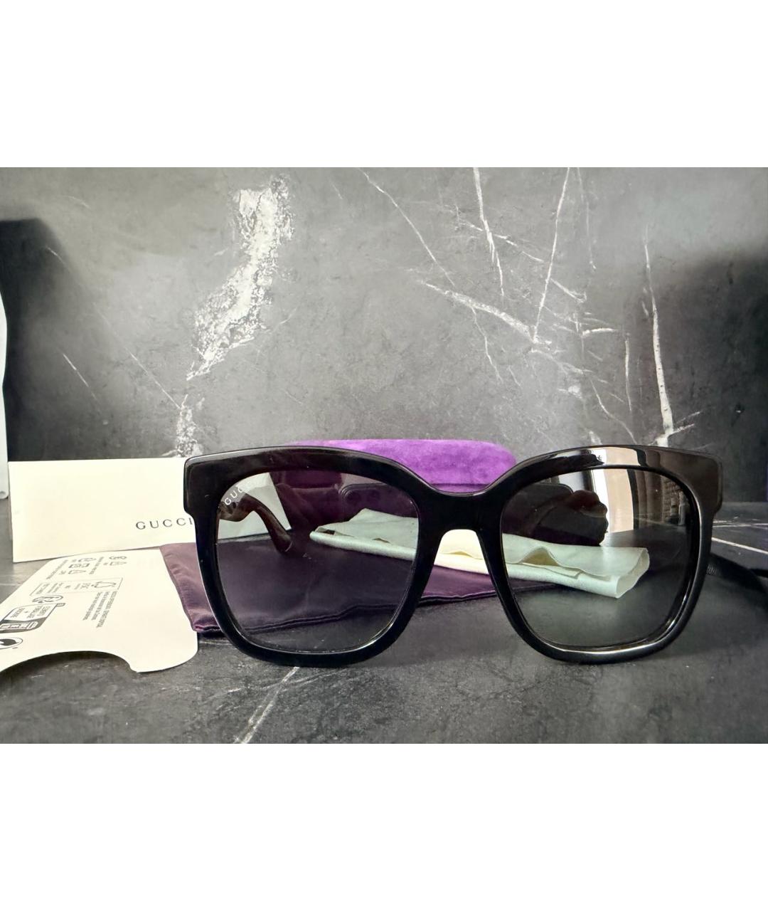 GUCCI Черные пластиковые солнцезащитные очки, фото 9
