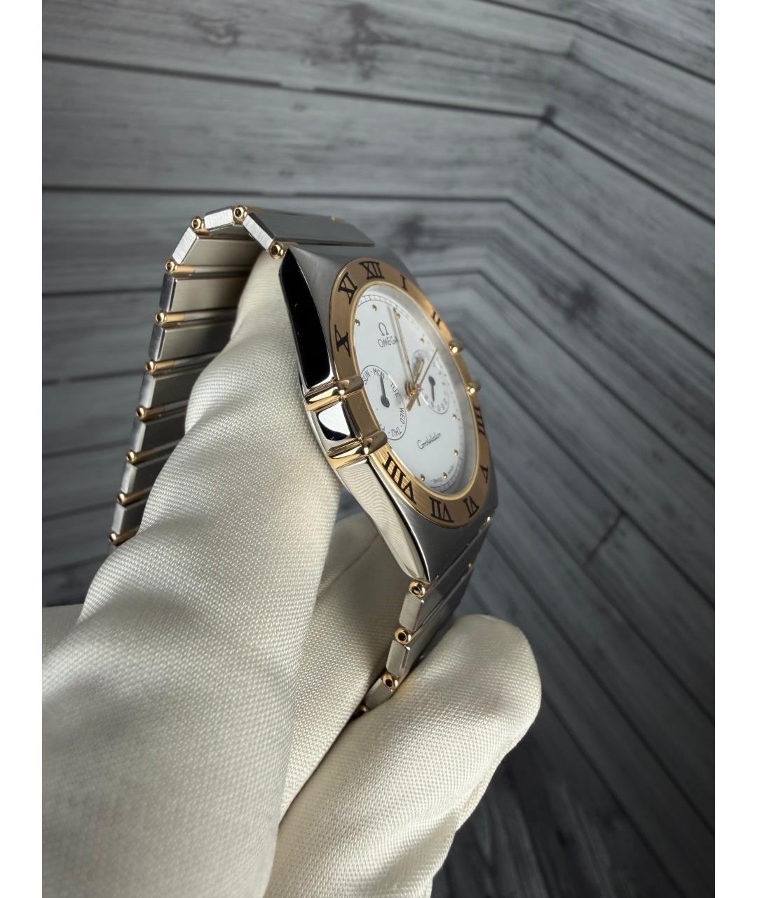 OMEGA Белые часы из желтого золота, фото 6