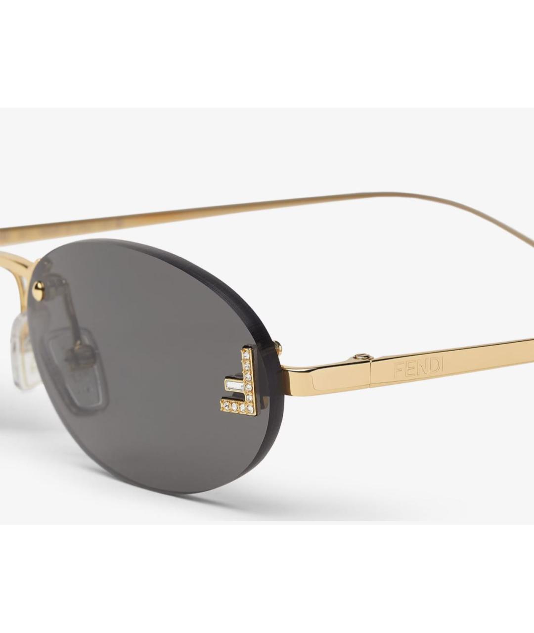 FENDI Серые металлические солнцезащитные очки, фото 3