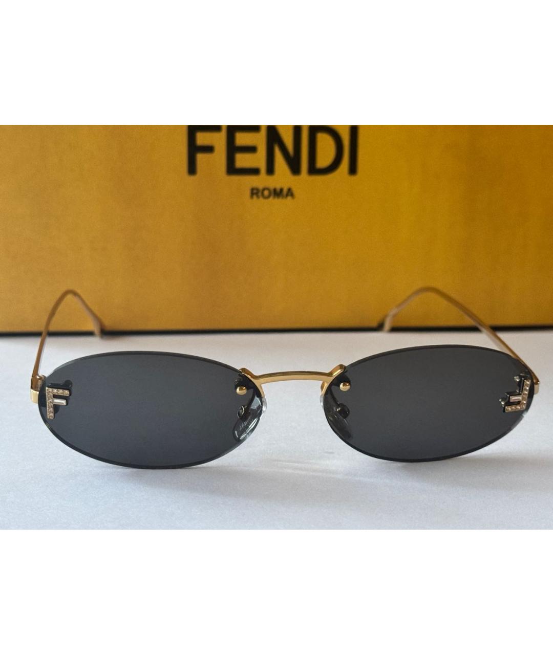 FENDI Серые металлические солнцезащитные очки, фото 4
