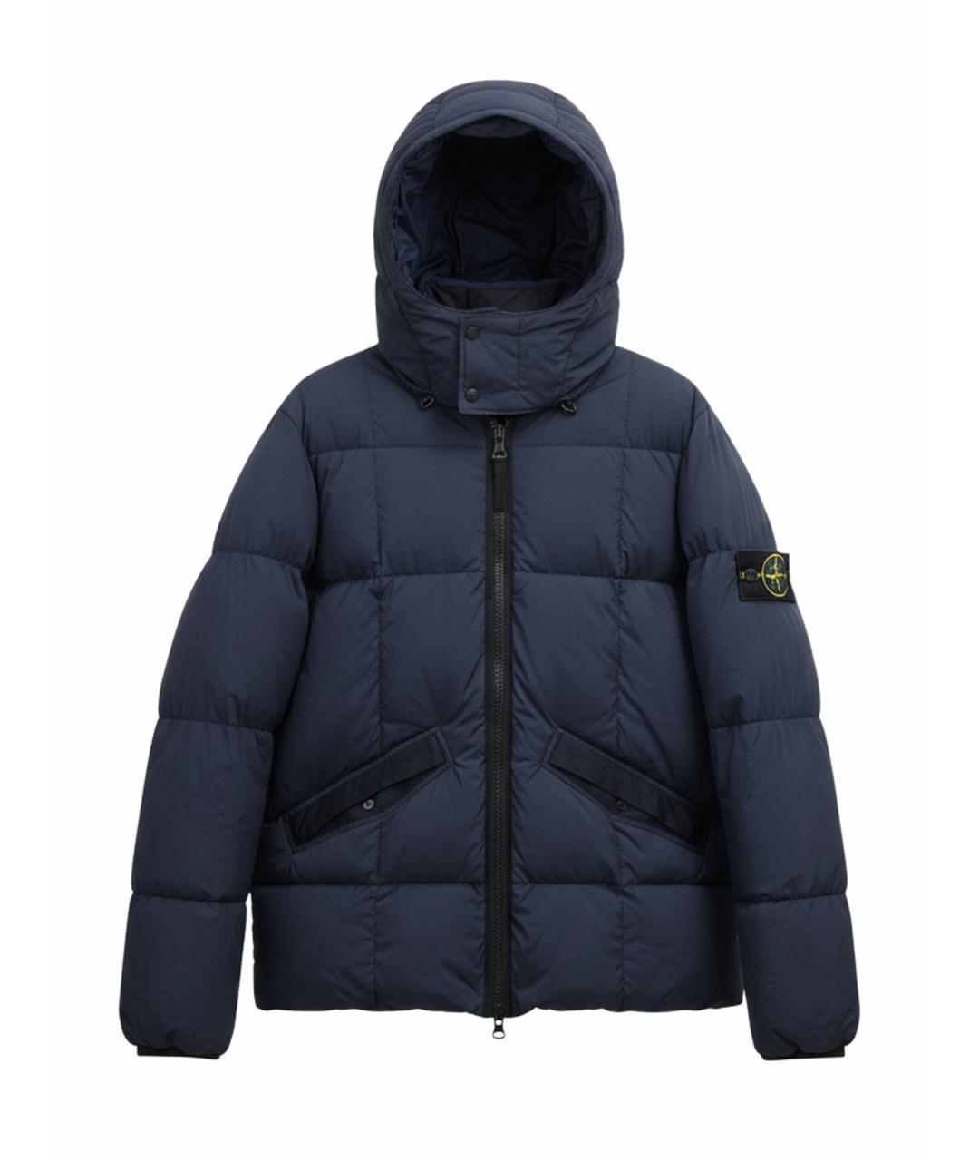 STONE ISLAND Темно-синяя полиуретановая куртка, фото 1