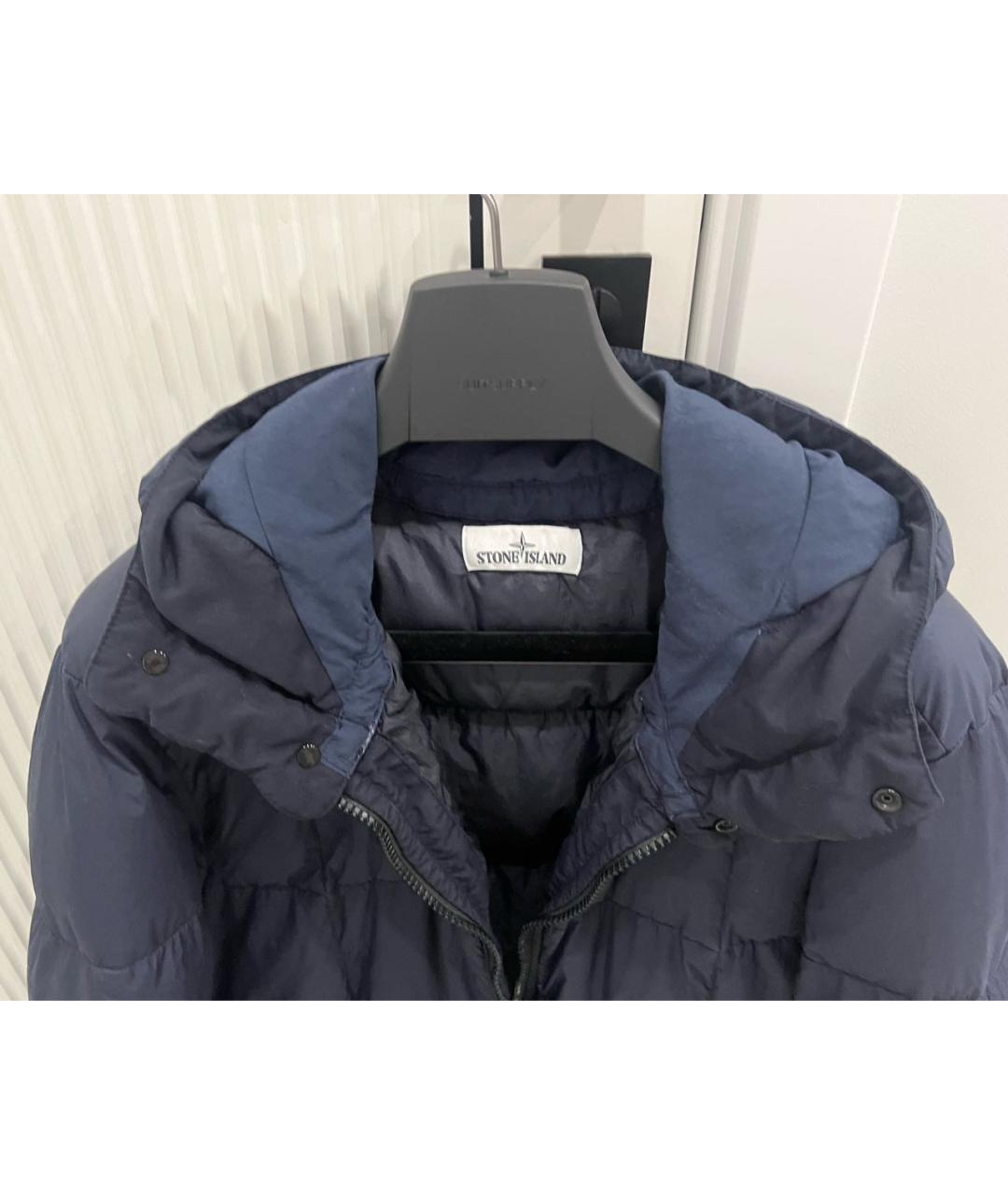 STONE ISLAND Темно-синяя полиуретановая куртка, фото 3