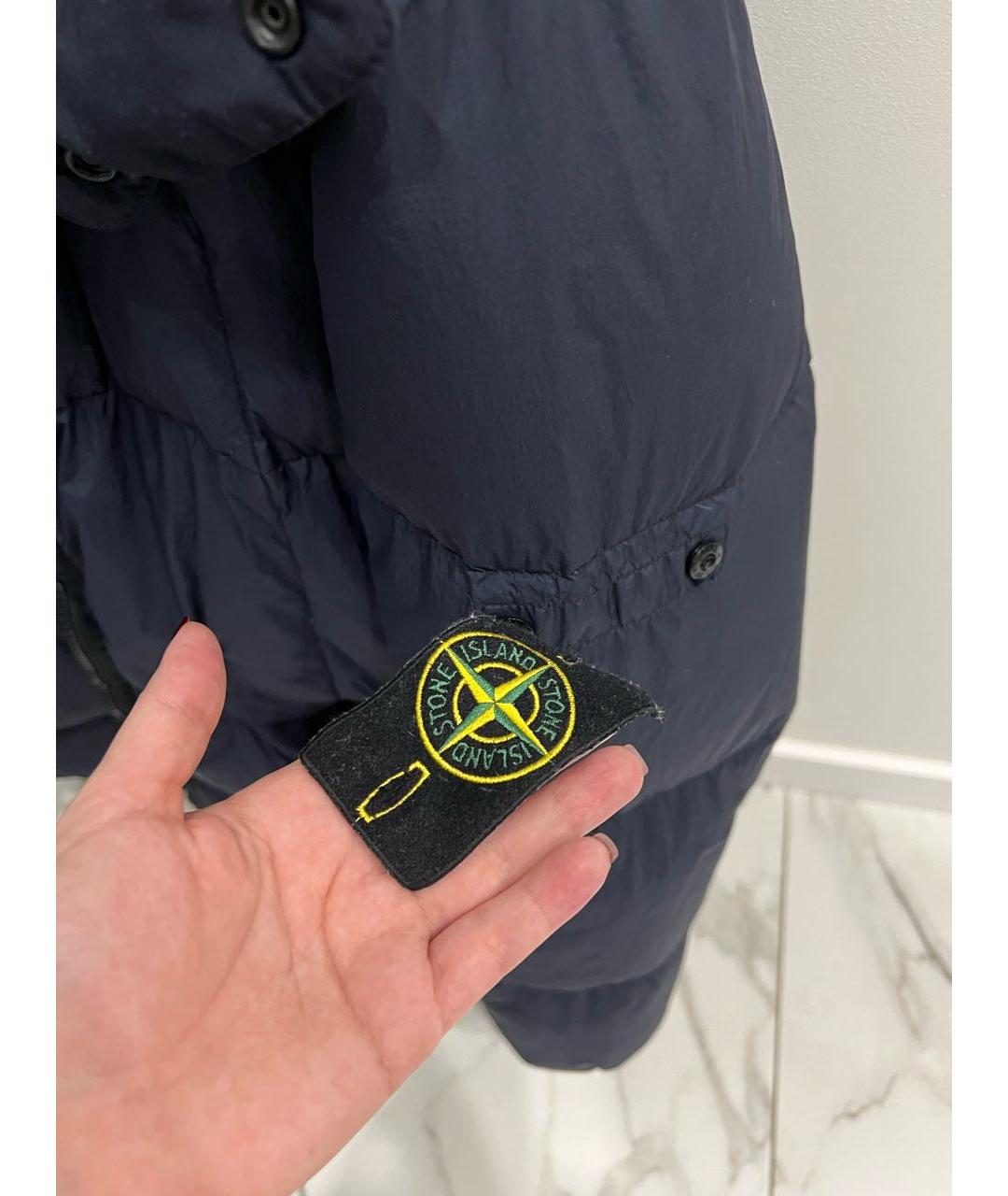 STONE ISLAND Темно-синяя полиуретановая куртка, фото 5