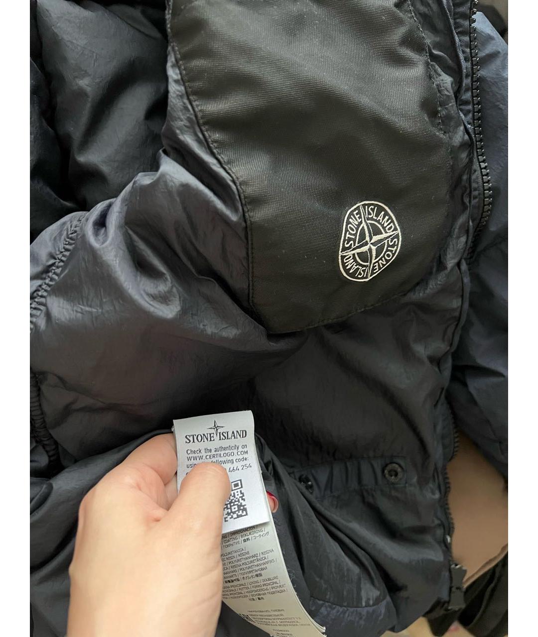 STONE ISLAND Темно-синяя полиуретановая куртка, фото 6
