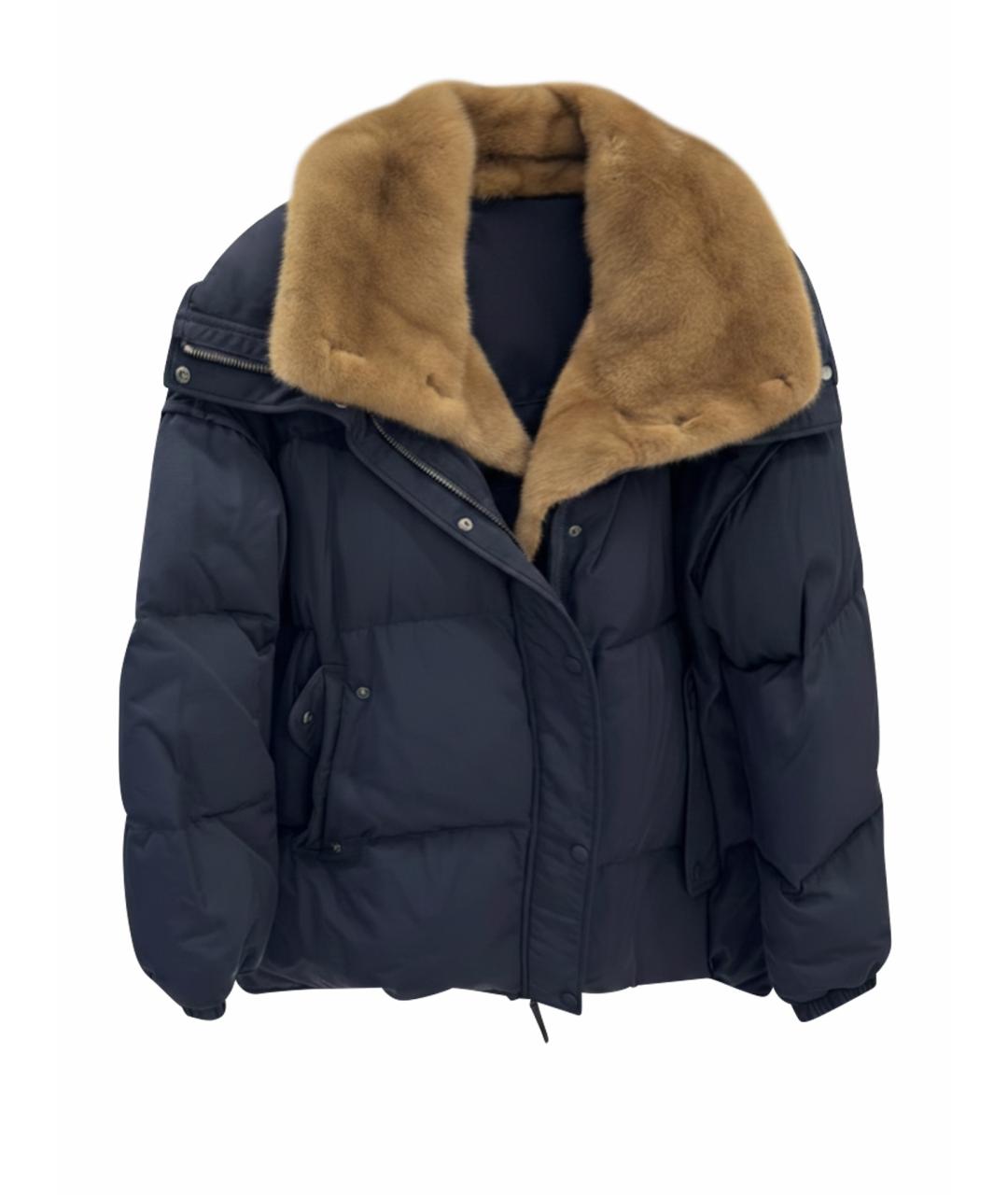 YVES SALOMON Темно-синяя полиэстеровая куртка, фото 1