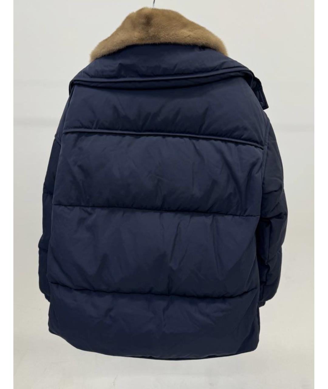 YVES SALOMON Темно-синяя полиэстеровая куртка, фото 2