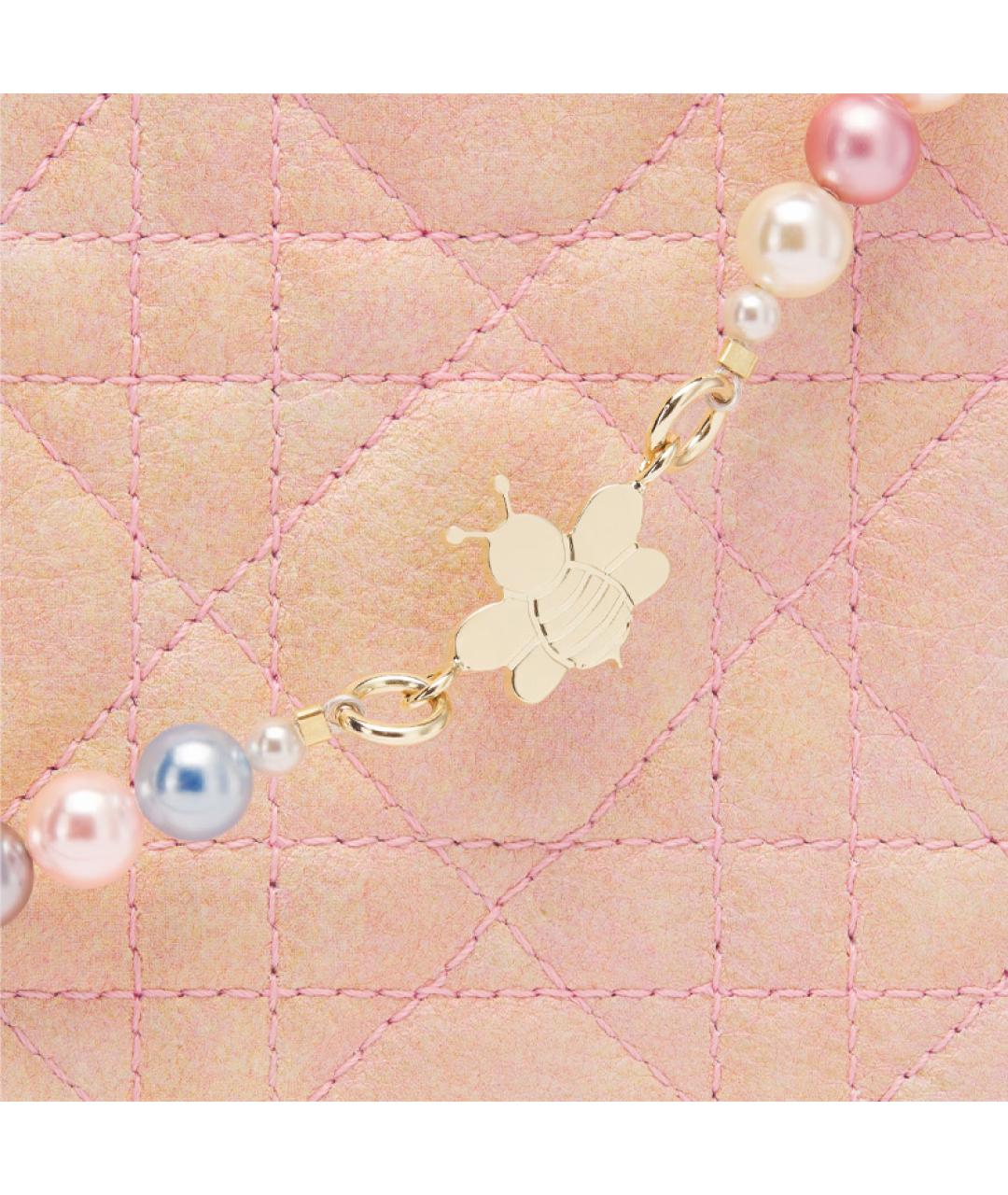 CHRISTIAN DIOR Розовая кожаная сумка через плечо, фото 6