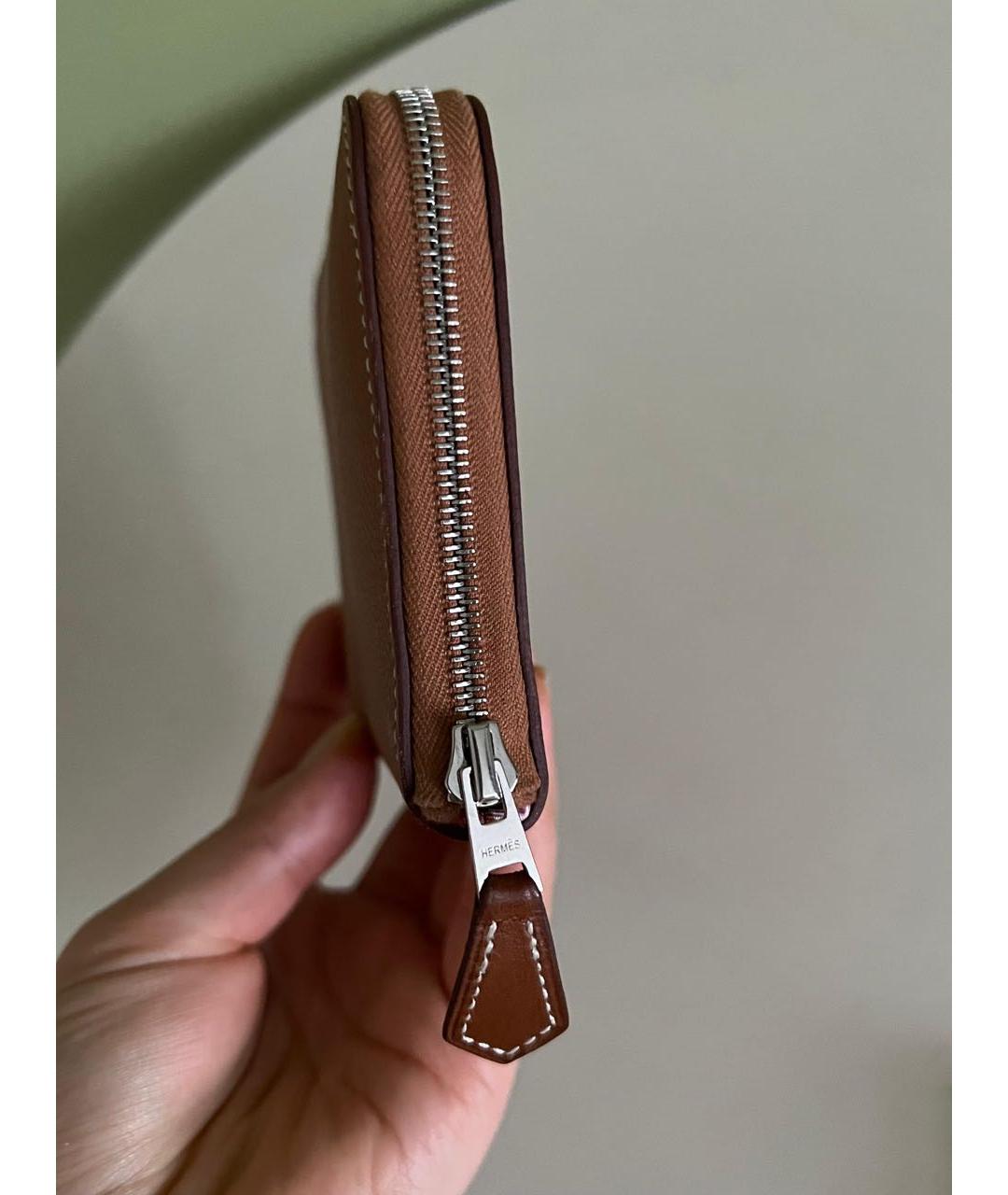 HERMES Коричневый кожаный кошелек, фото 3