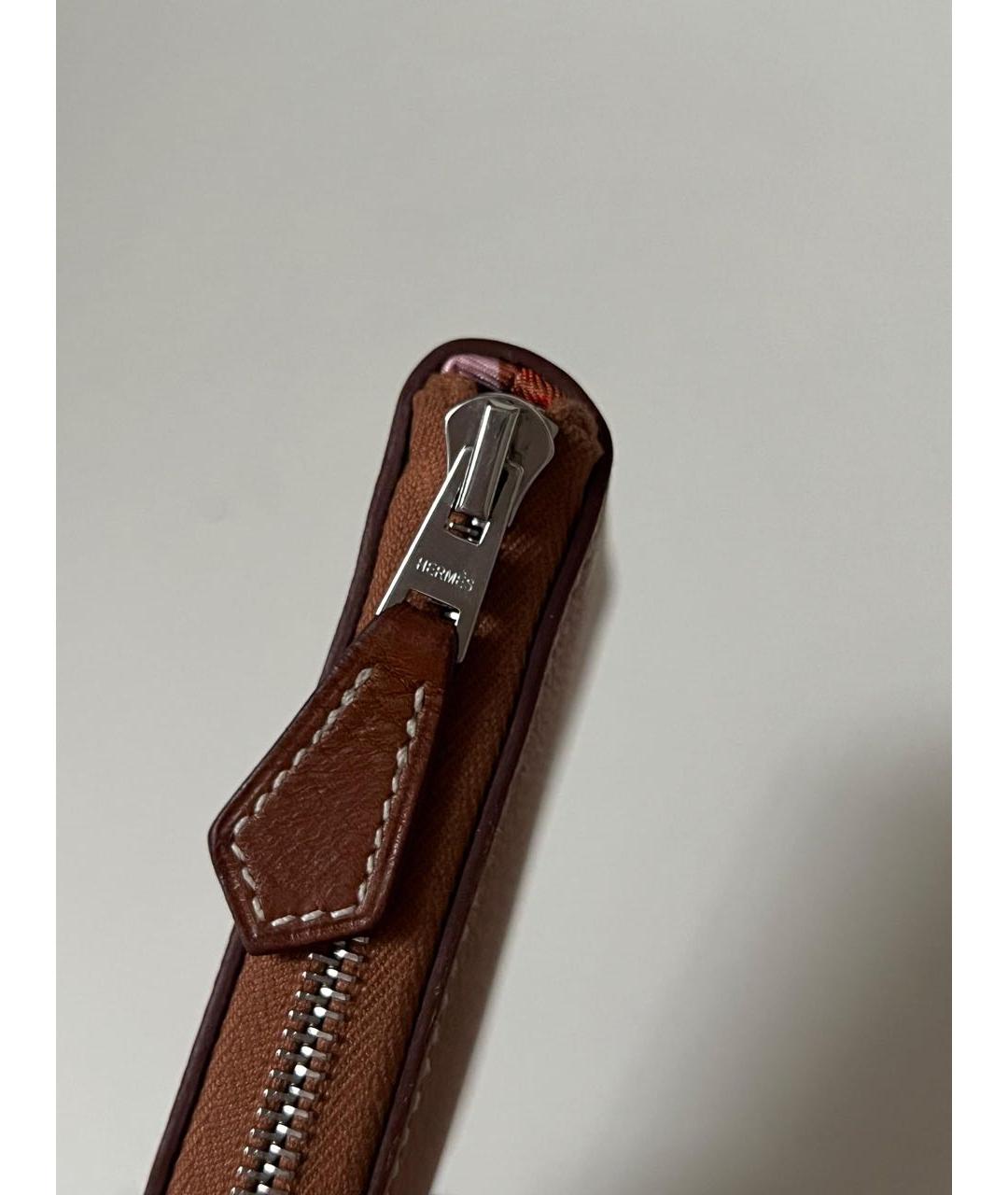 HERMES Коричневый кожаный кошелек, фото 6