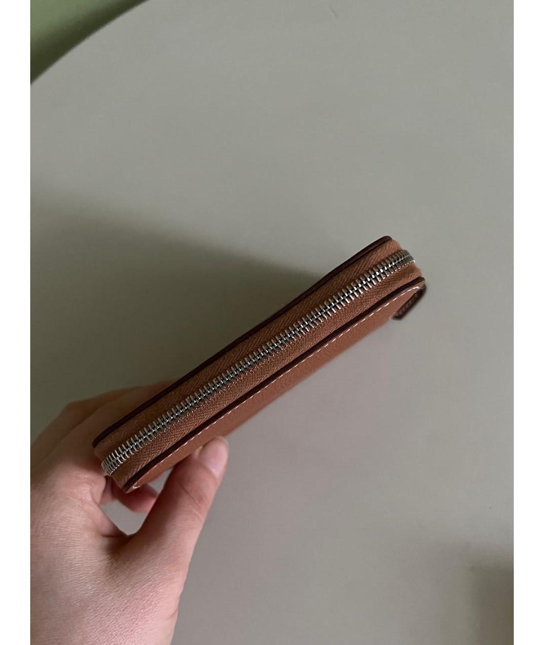 HERMES Коричневый кожаный кошелек, фото 8