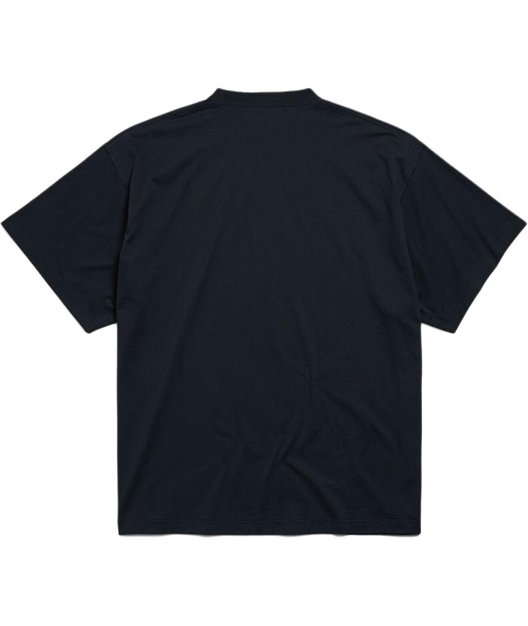 BALENCIAGA Черная хлопковая футболка, фото 2