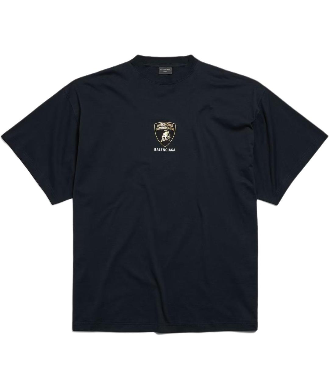 BALENCIAGA Черная хлопковая футболка, фото 1