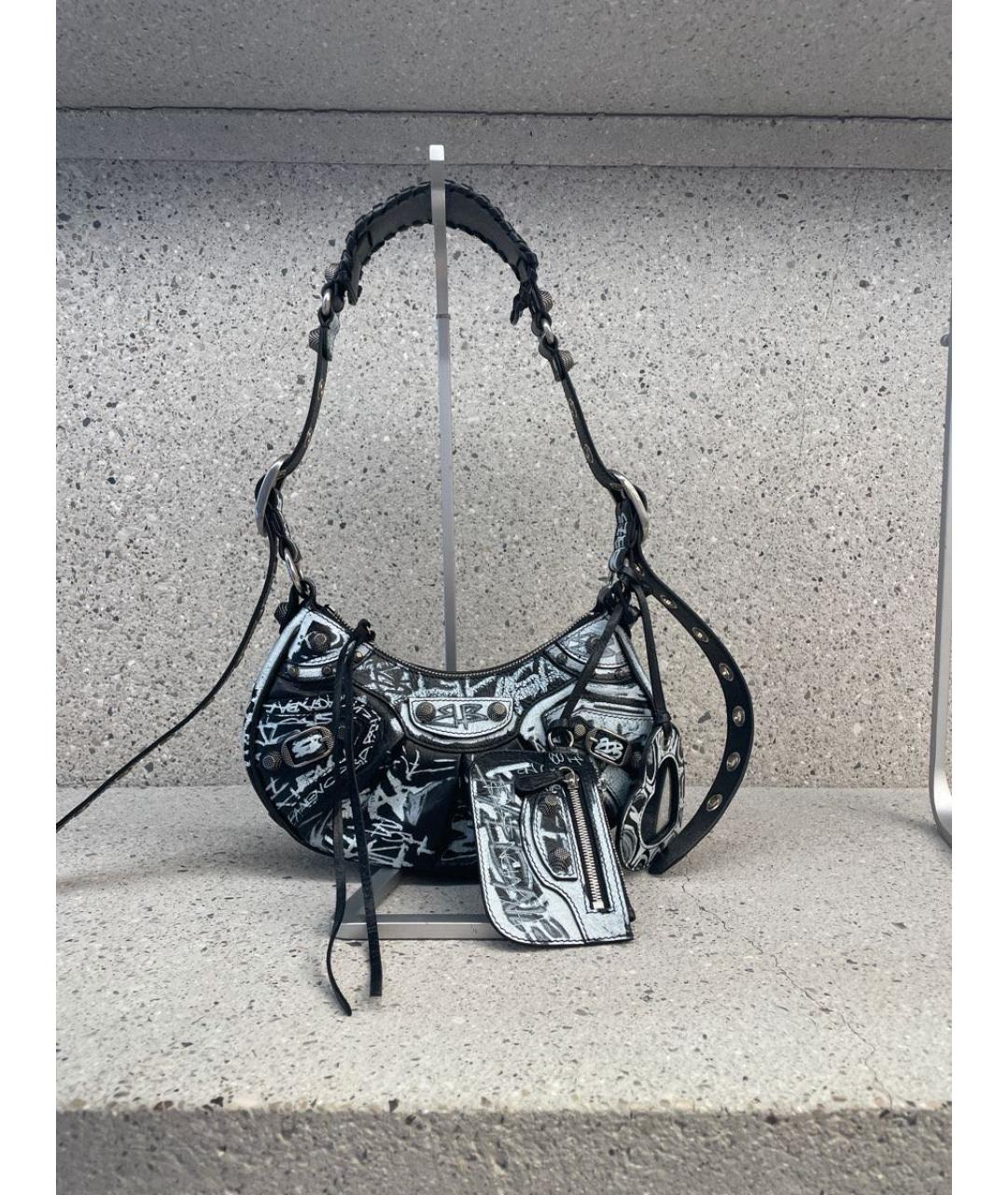 BALENCIAGA Черная кожаная сумка с короткими ручками, фото 5