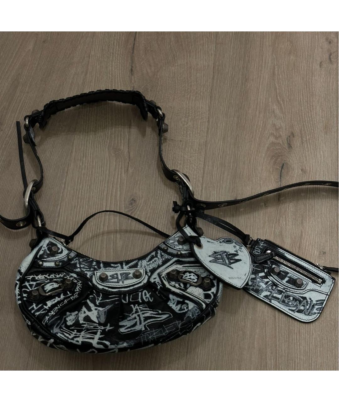 BALENCIAGA Черная кожаная сумка с короткими ручками, фото 2