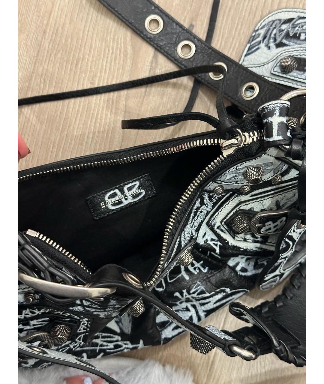 BALENCIAGA Черная кожаная сумка с короткими ручками, фото 4