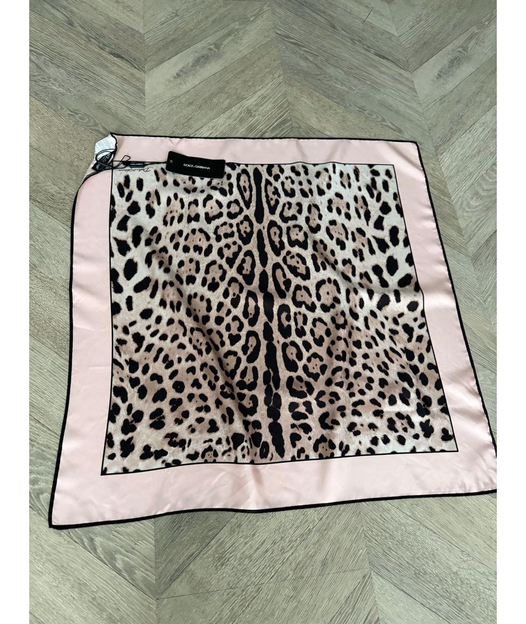 DOLCE&GABBANA Розовый шелковый платок, фото 5