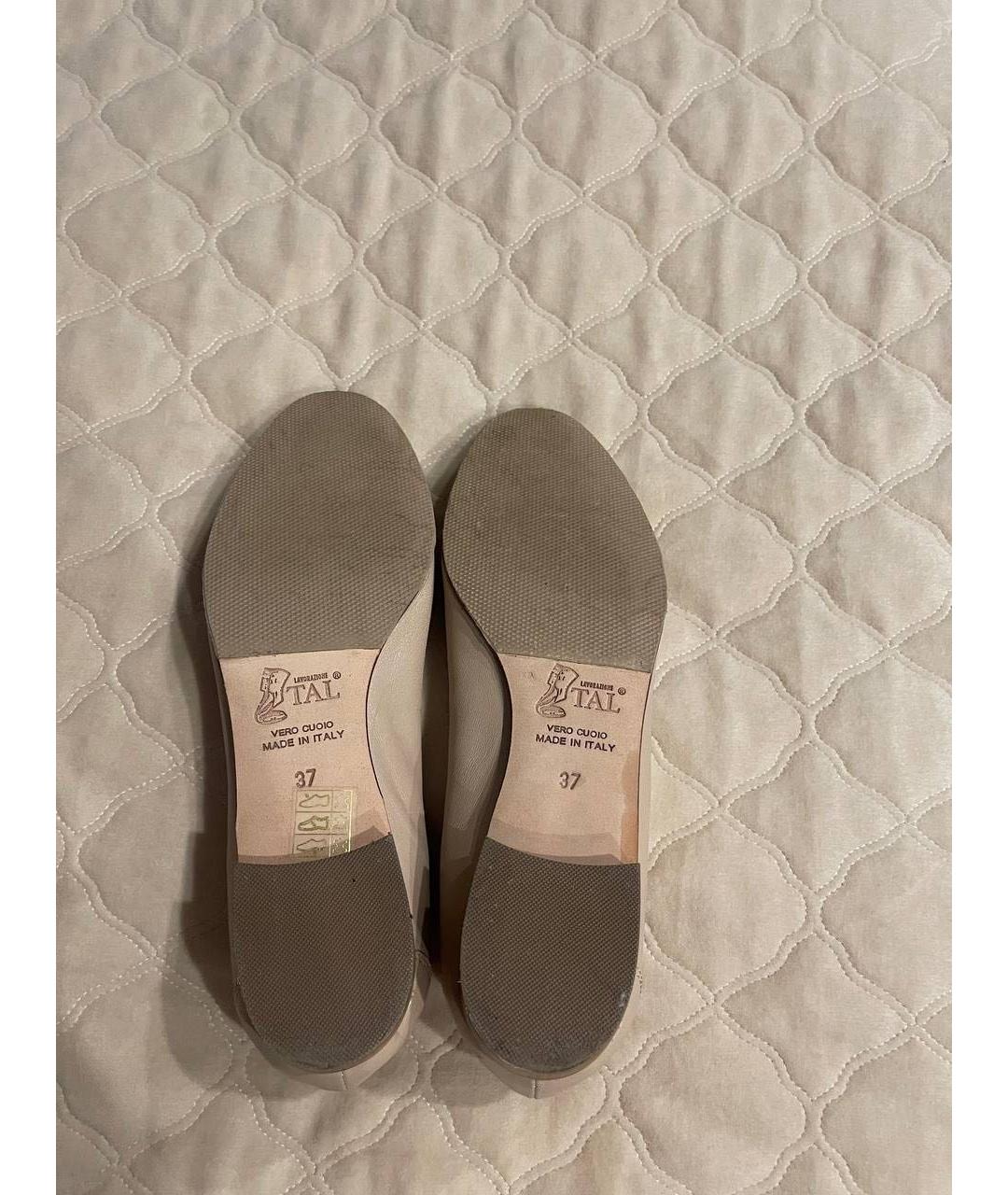 BALLY Бежевые кожаные балетки, фото 4