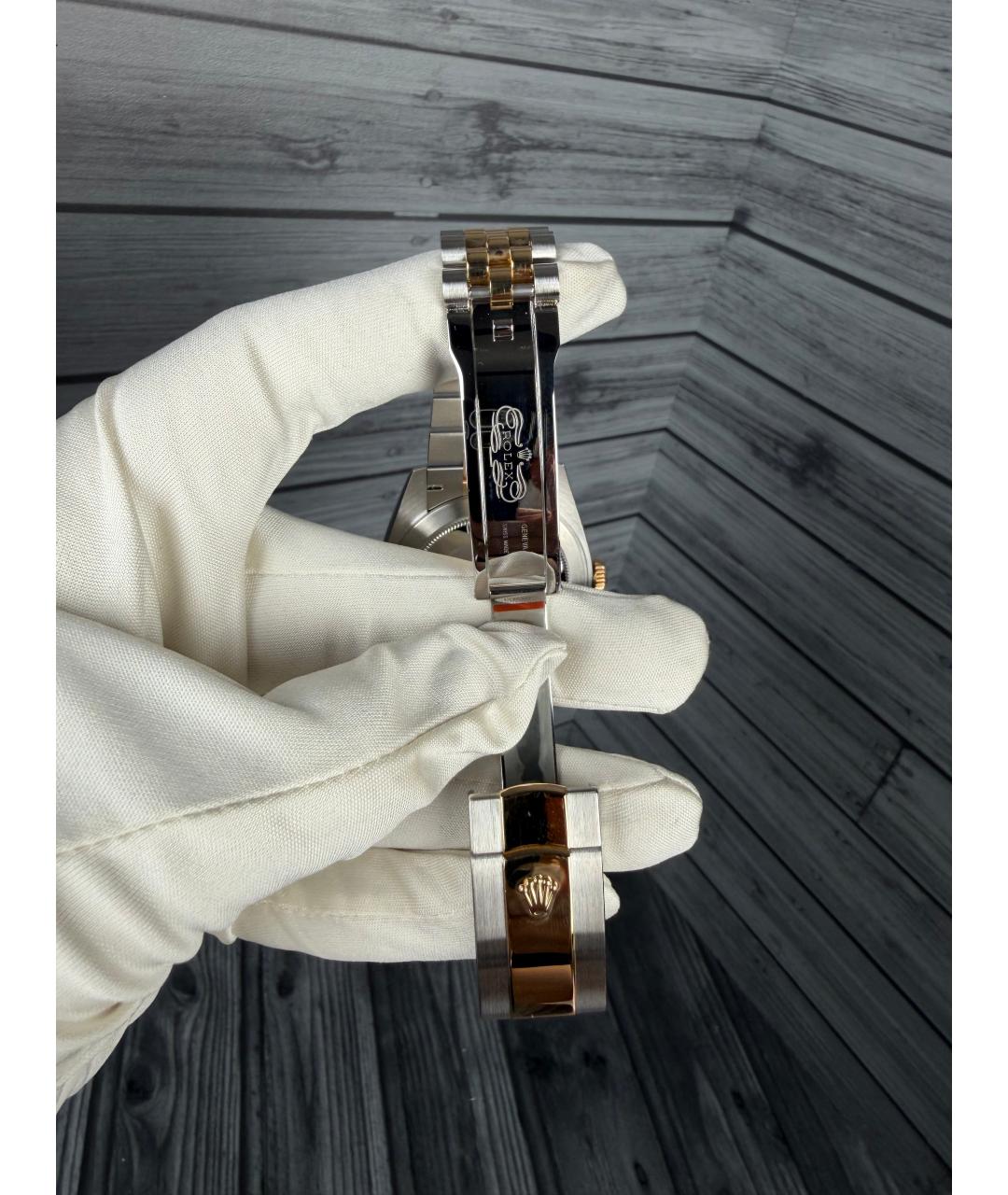 ROLEX Серые часы из желтого золота, фото 9