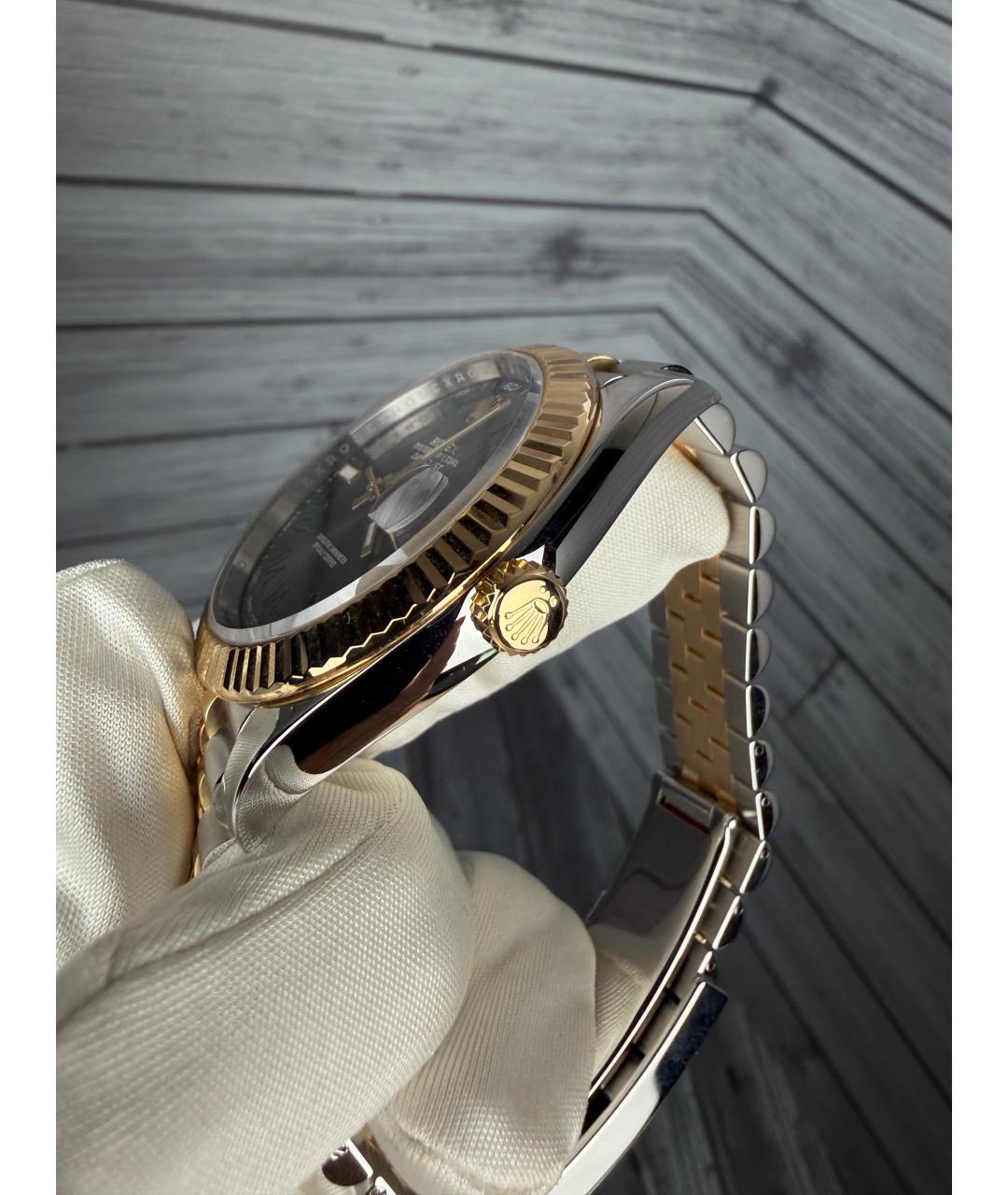 ROLEX Серые часы из желтого золота, фото 5