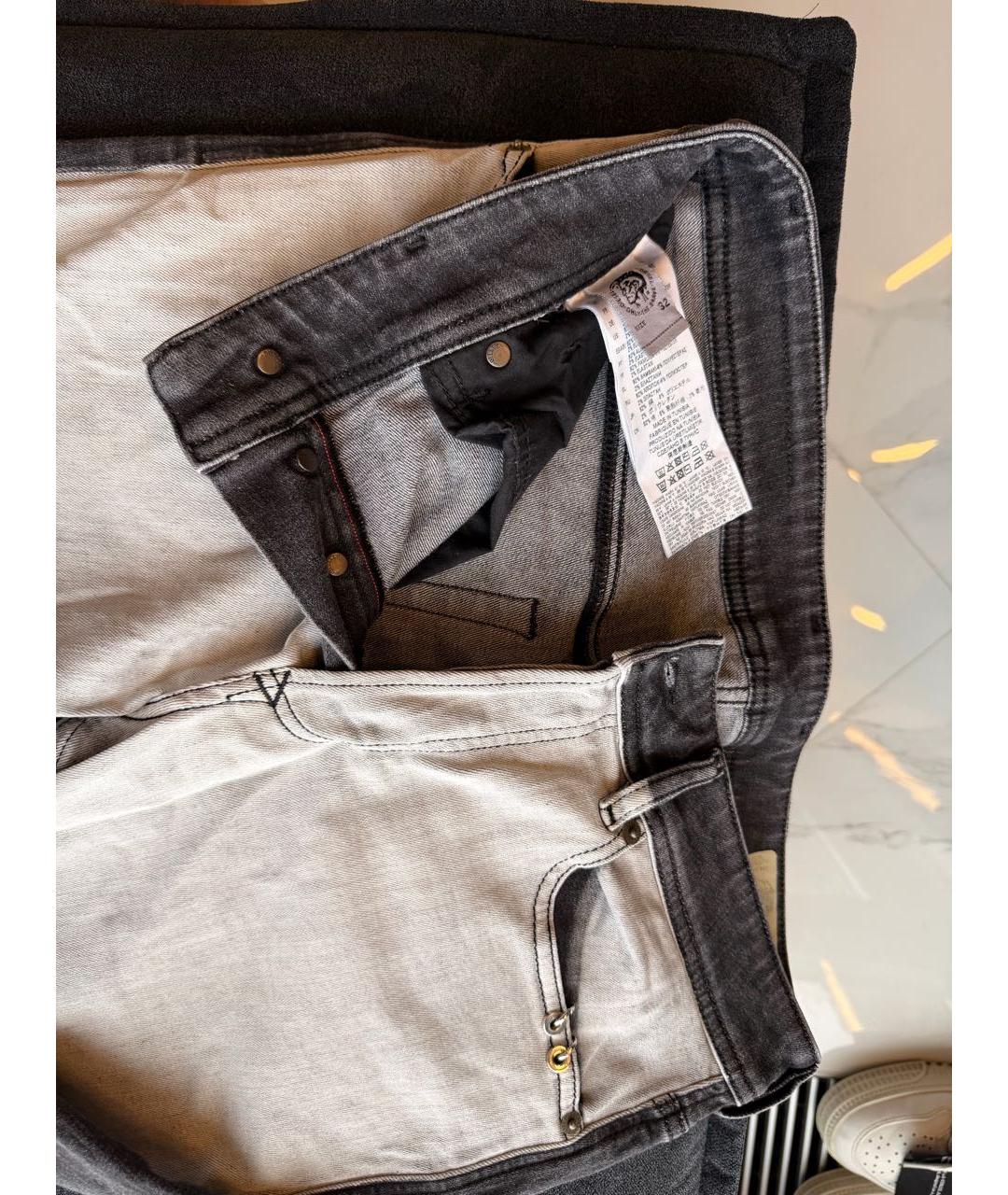 DIESEL BLACK GOLD Серые хлопковые джинсы скинни, фото 2