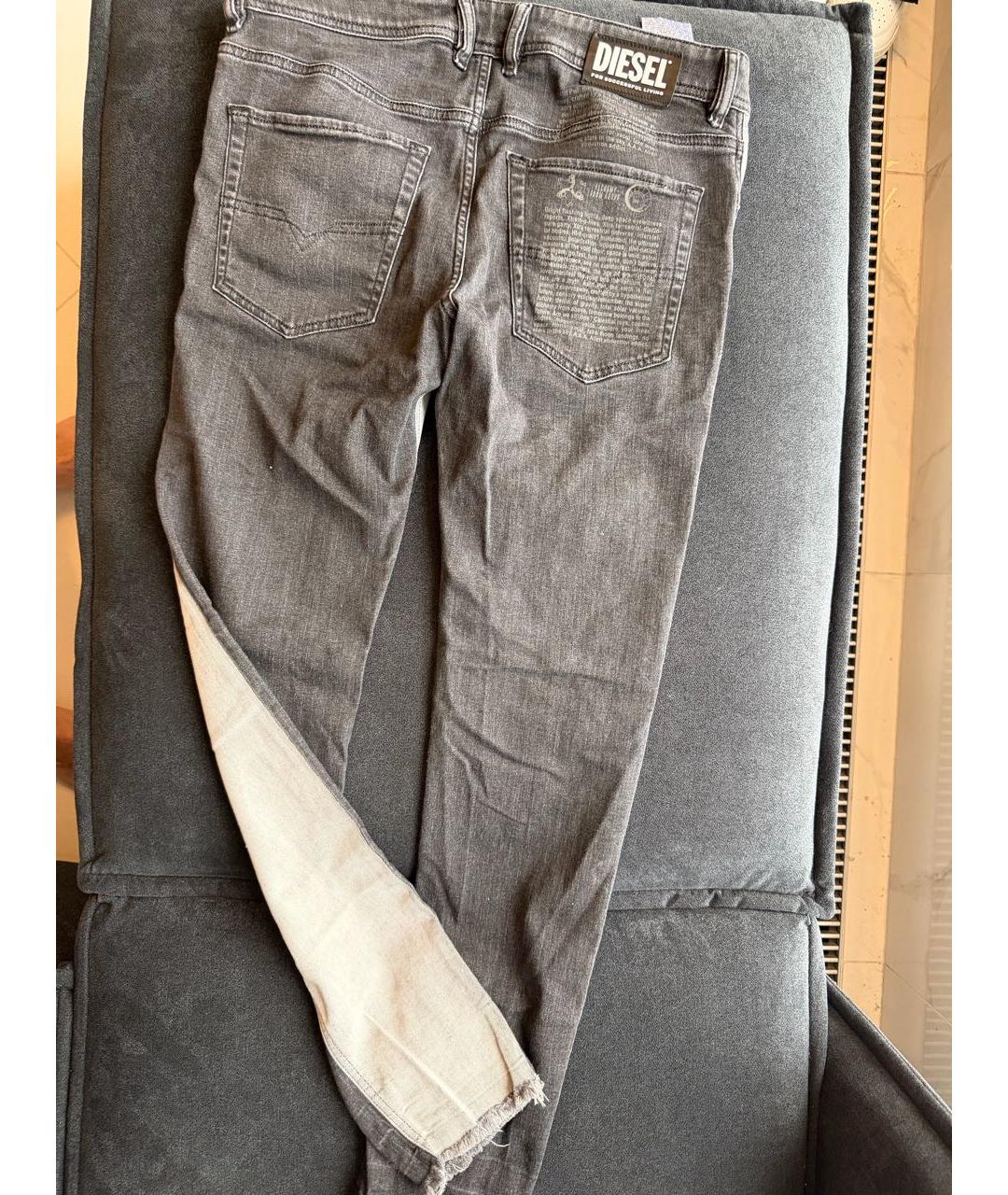 DIESEL BLACK GOLD Серые хлопковые джинсы скинни, фото 5