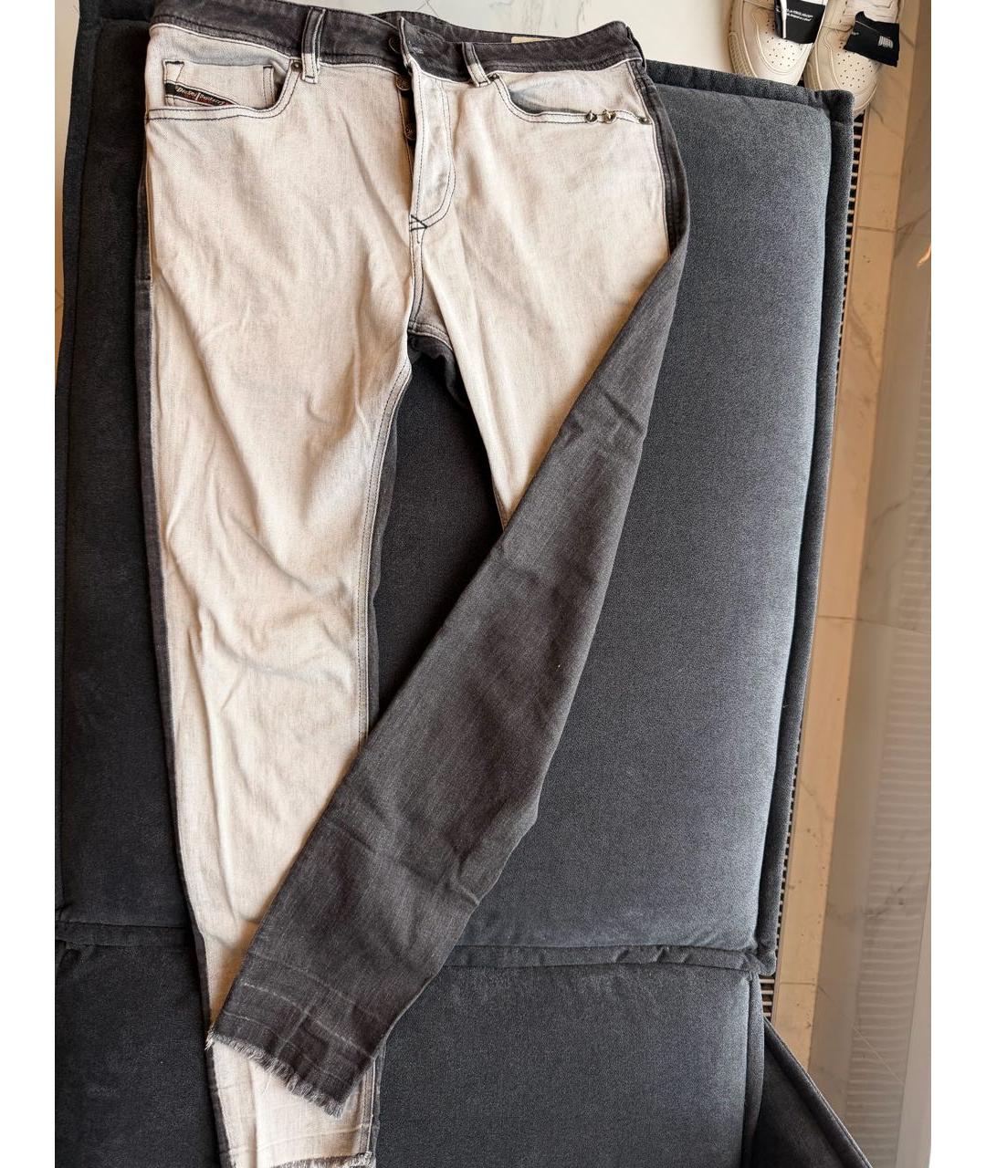 DIESEL BLACK GOLD Серые хлопковые джинсы скинни, фото 6