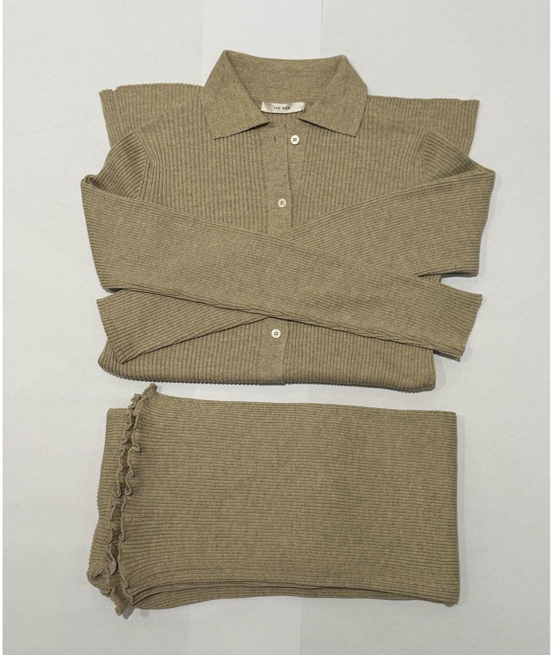 THE ROW Бежевый шелковый костюм с брюками, фото 7