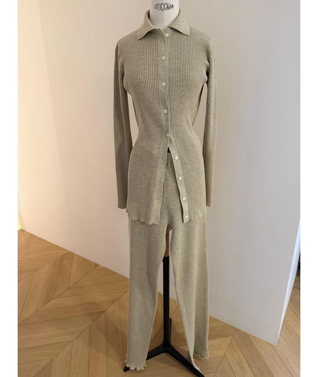 THE ROW Бежевый шелковый костюм с брюками, фото 6