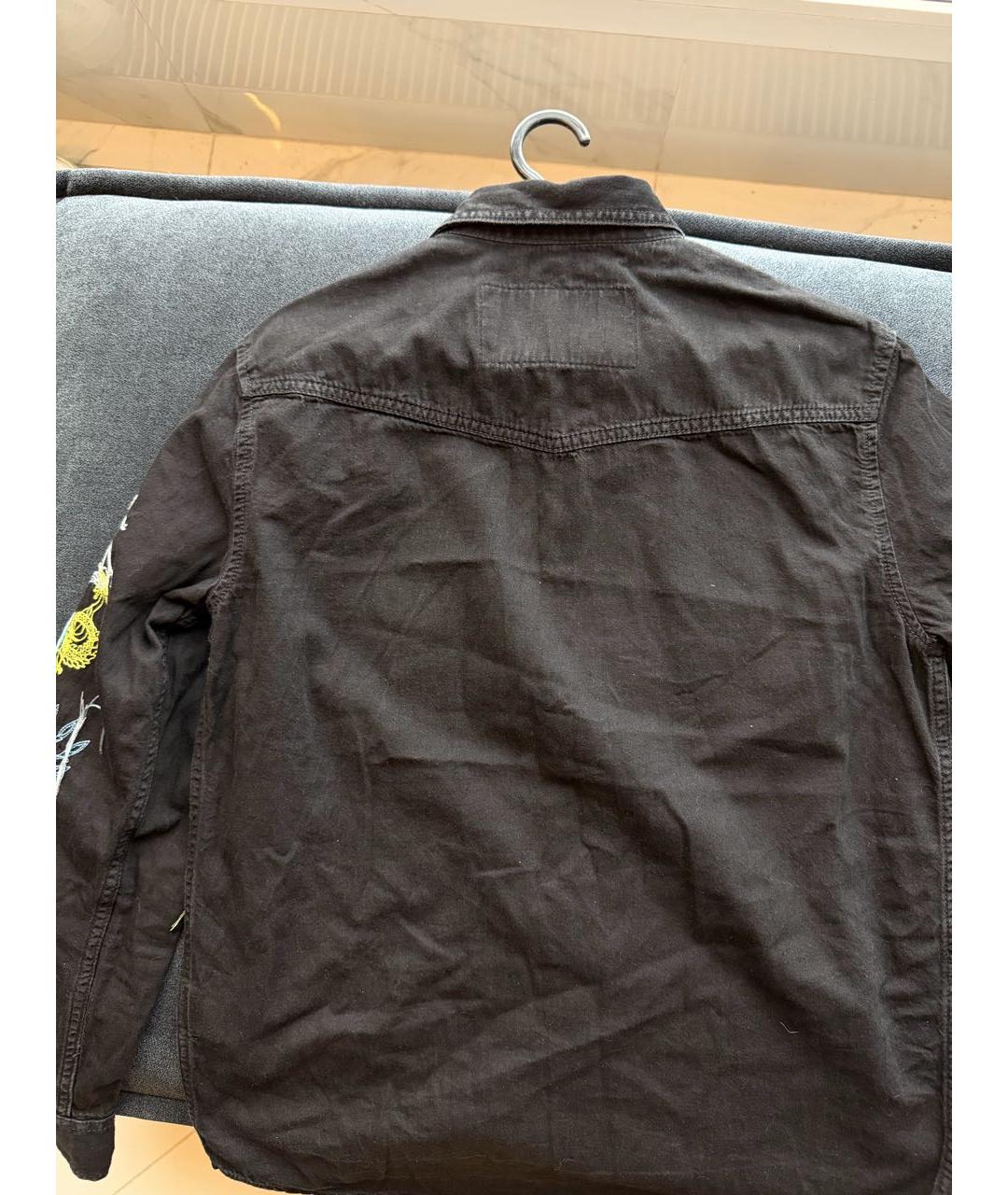 DIESEL BLACK GOLD Черная хлопковая кэжуал рубашка, фото 5