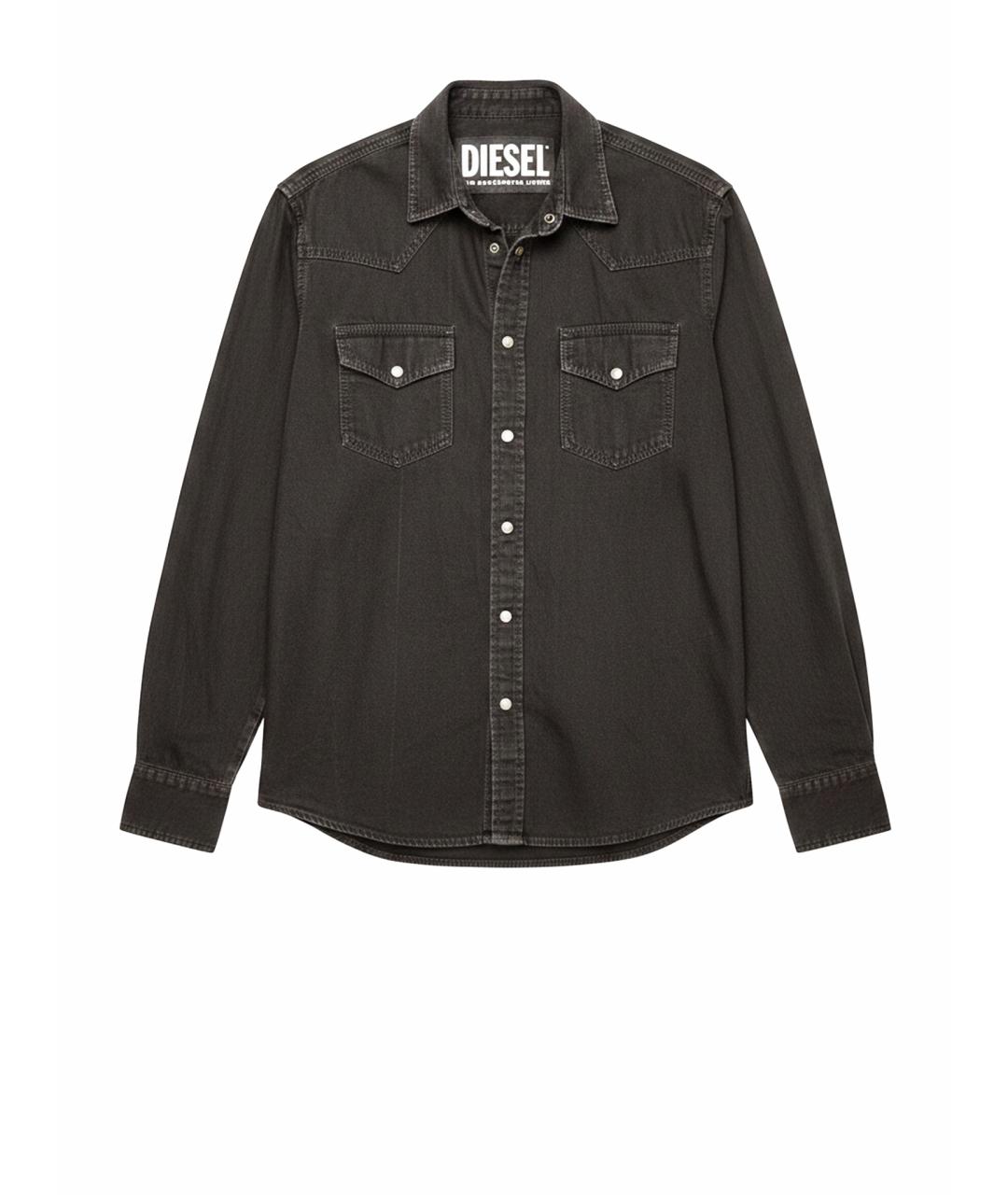 DIESEL BLACK GOLD Черная хлопковая кэжуал рубашка, фото 1