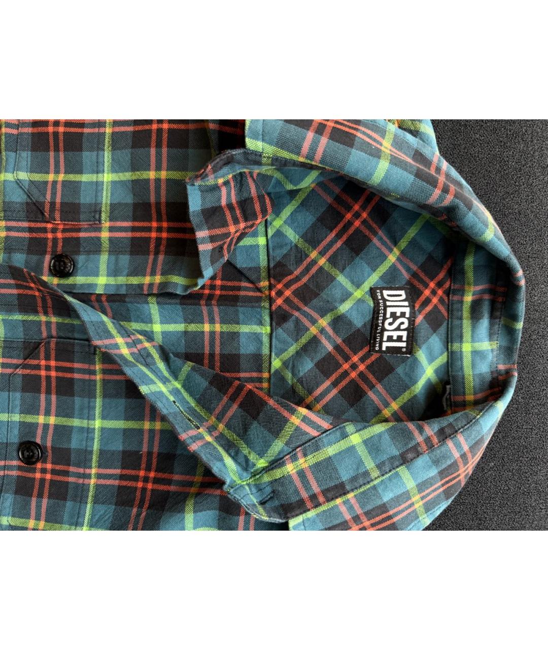 DIESEL BLACK GOLD Зеленая хлопковая кэжуал рубашка, фото 2