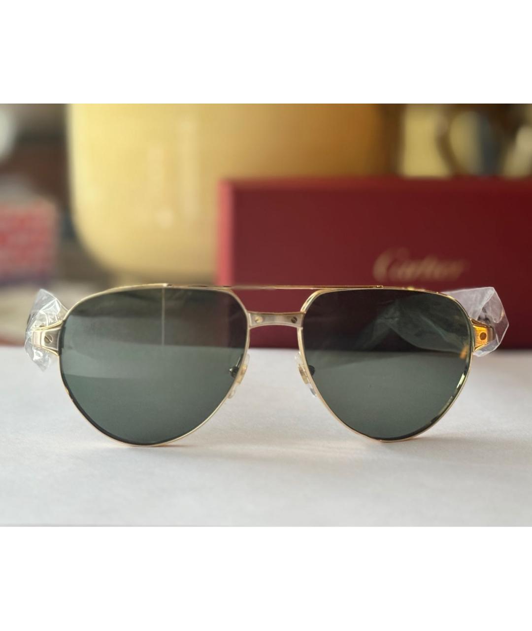 CARTIER Золотые металлические солнцезащитные очки, фото 3