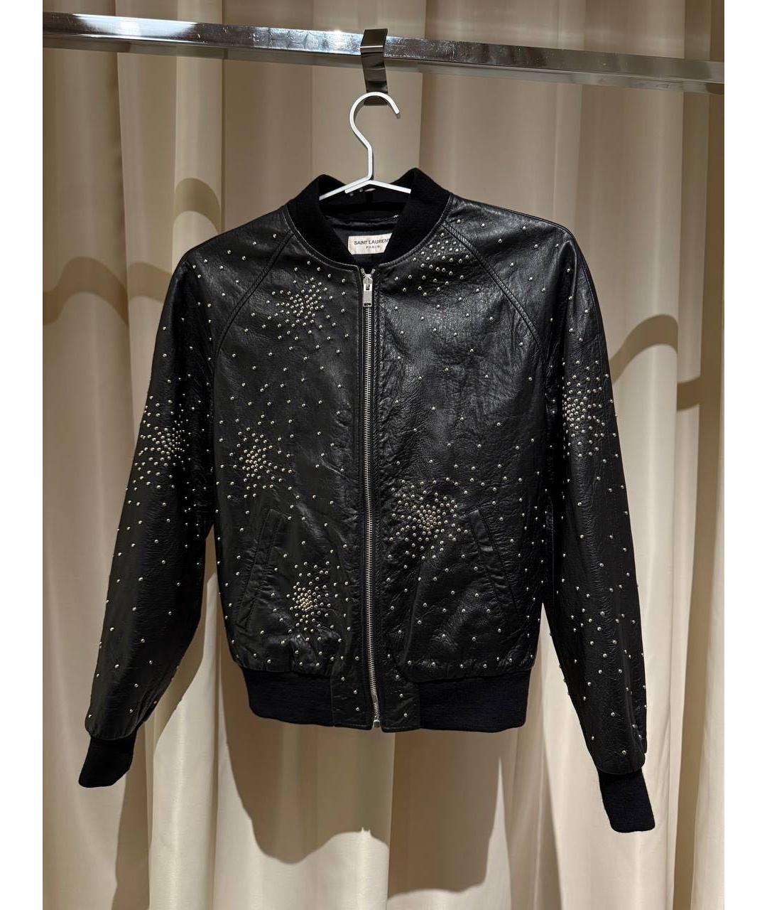 SAINT LAURENT Черная кожаная куртка, фото 3