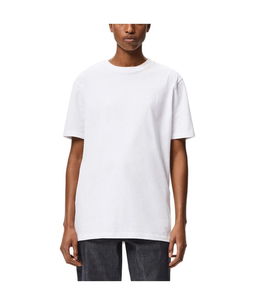 LOEWE Белая хлопковая футболка, фото 3