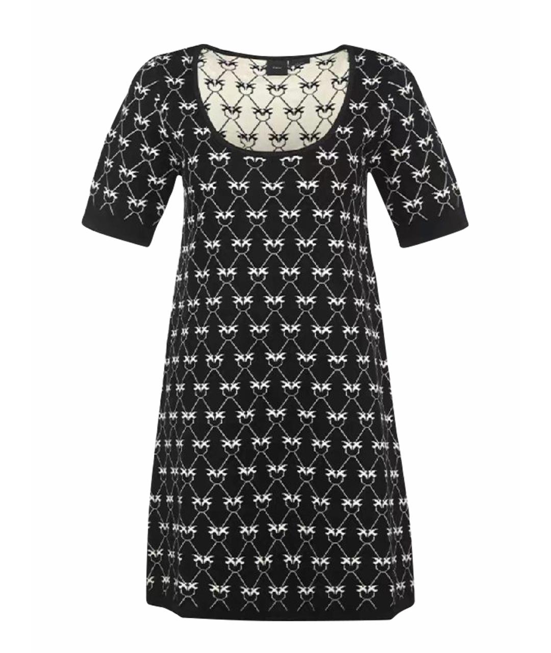 PINKO Черное вискозное повседневное платье, фото 5