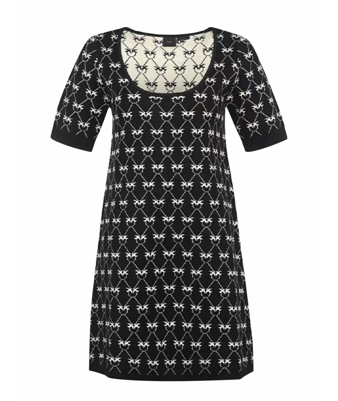 PINKO Черное вискозное повседневное платье, фото 1