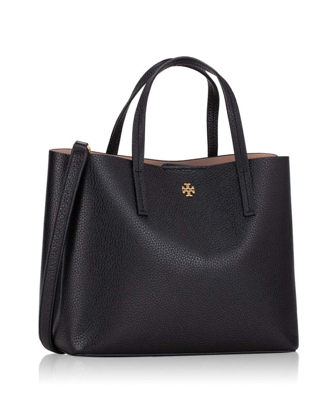 TORY BURCH Черная кожаная сумка тоут, фото 2