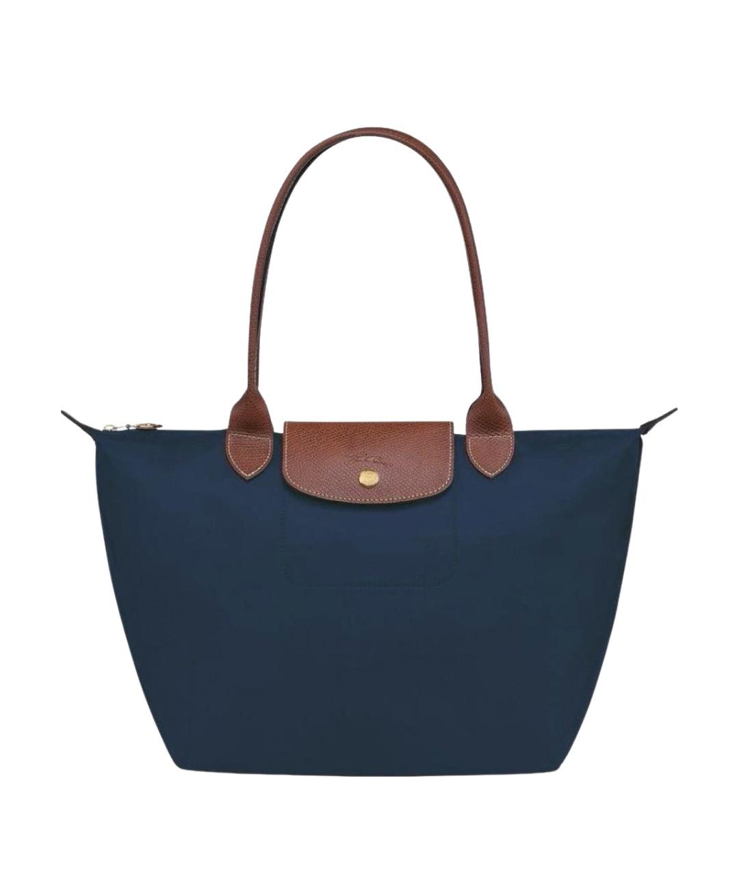 LONGCHAMP Темно-синяя тканевая сумка тоут, фото 1