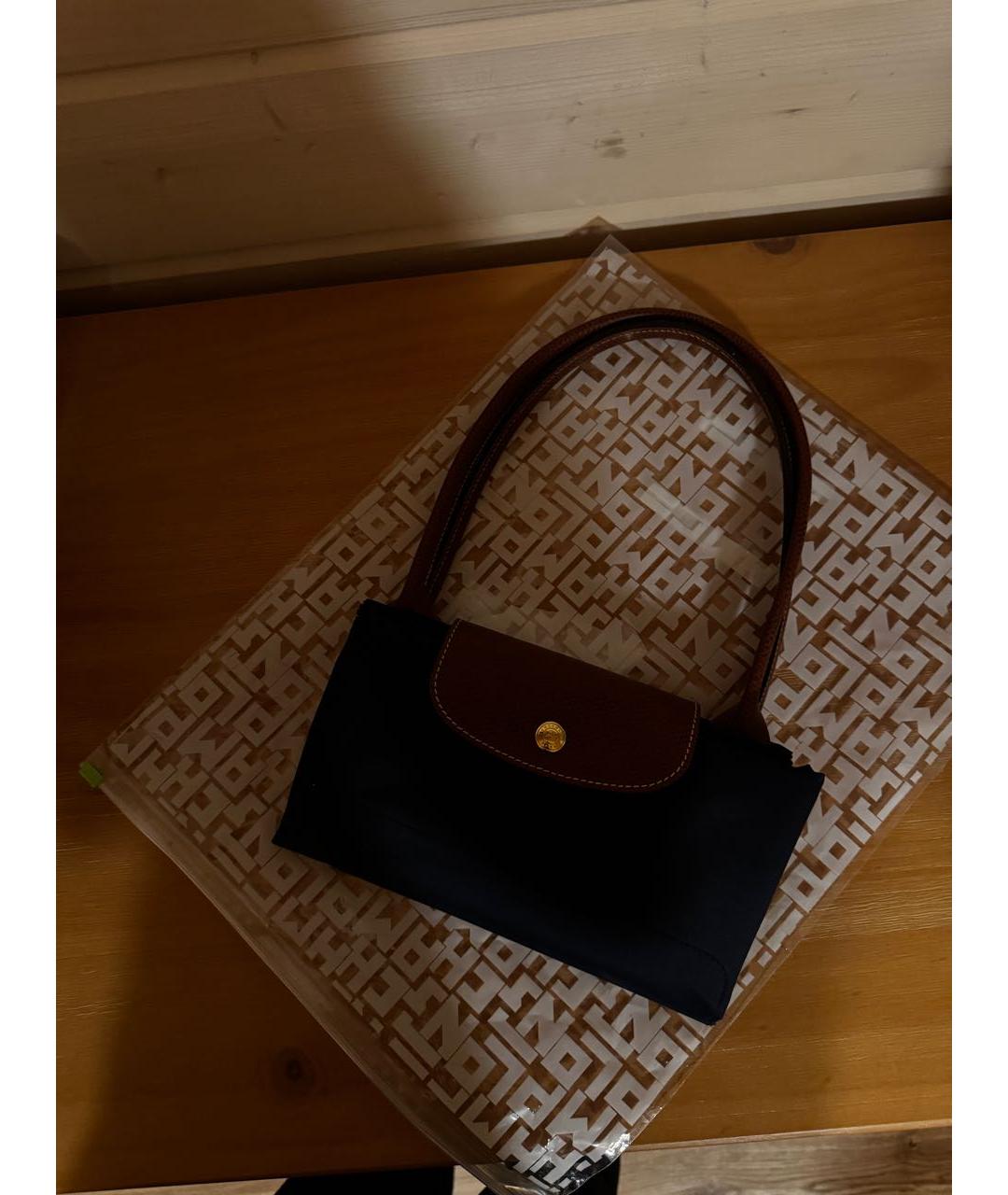 LONGCHAMP Темно-синяя тканевая сумка тоут, фото 6