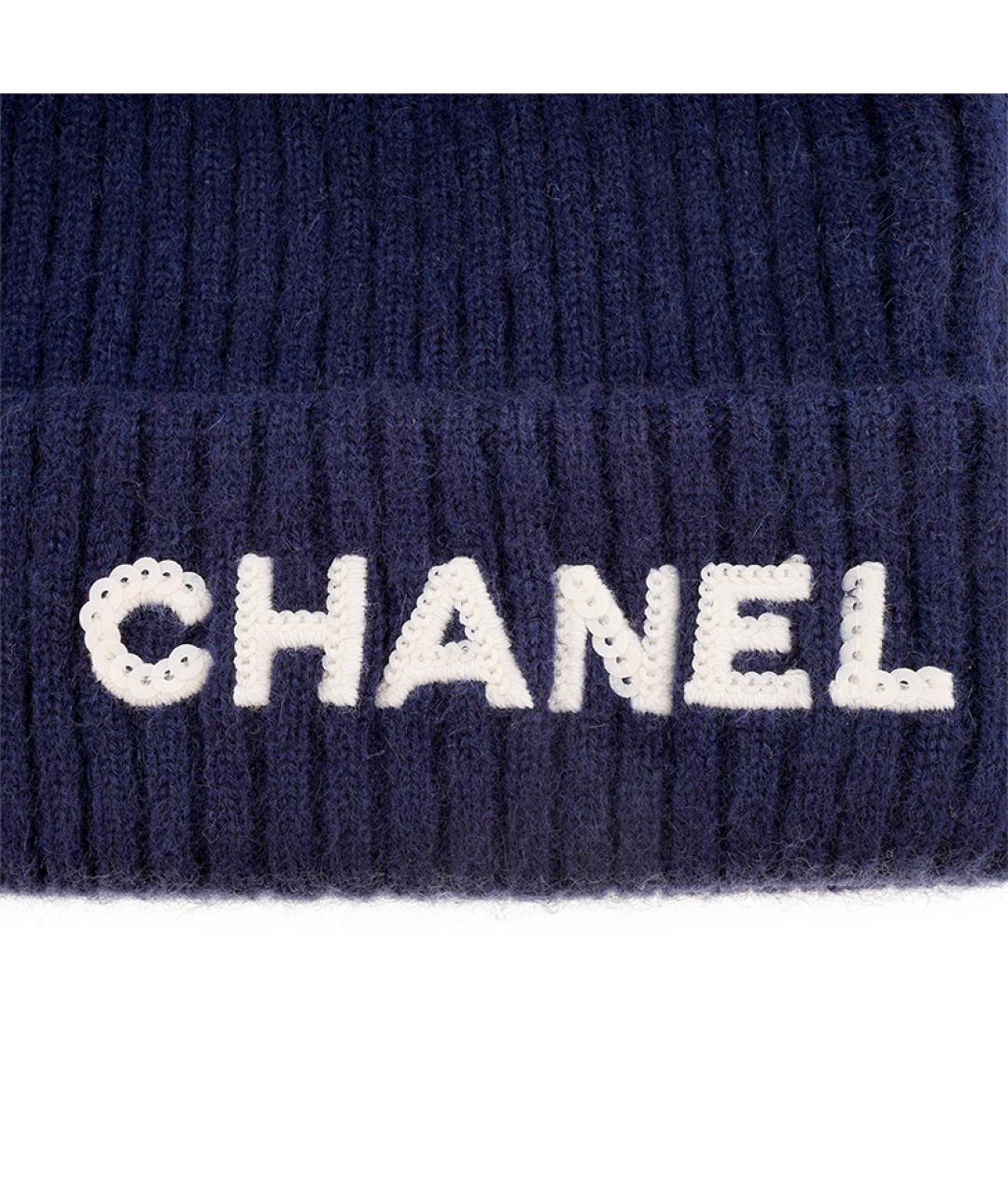 CHANEL Синяя кашемировая шапка, фото 3