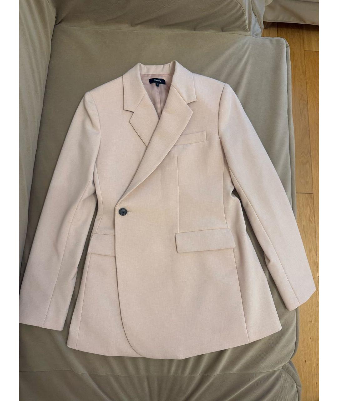 THEORY Розовый полиэстеровый жакет/пиджак, фото 4
