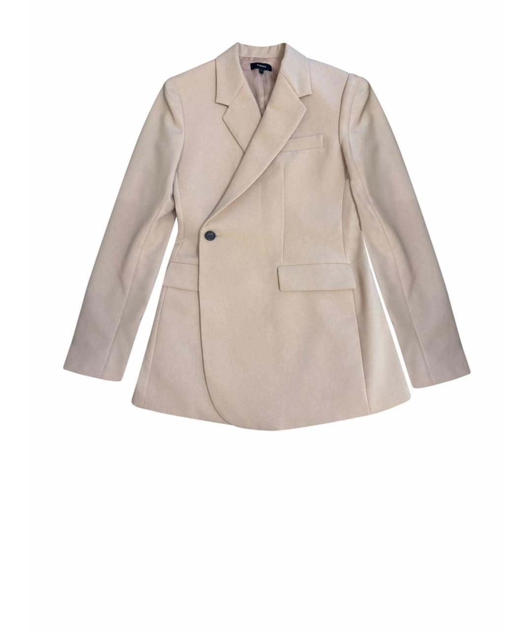 THEORY Розовый полиэстеровый жакет/пиджак, фото 1