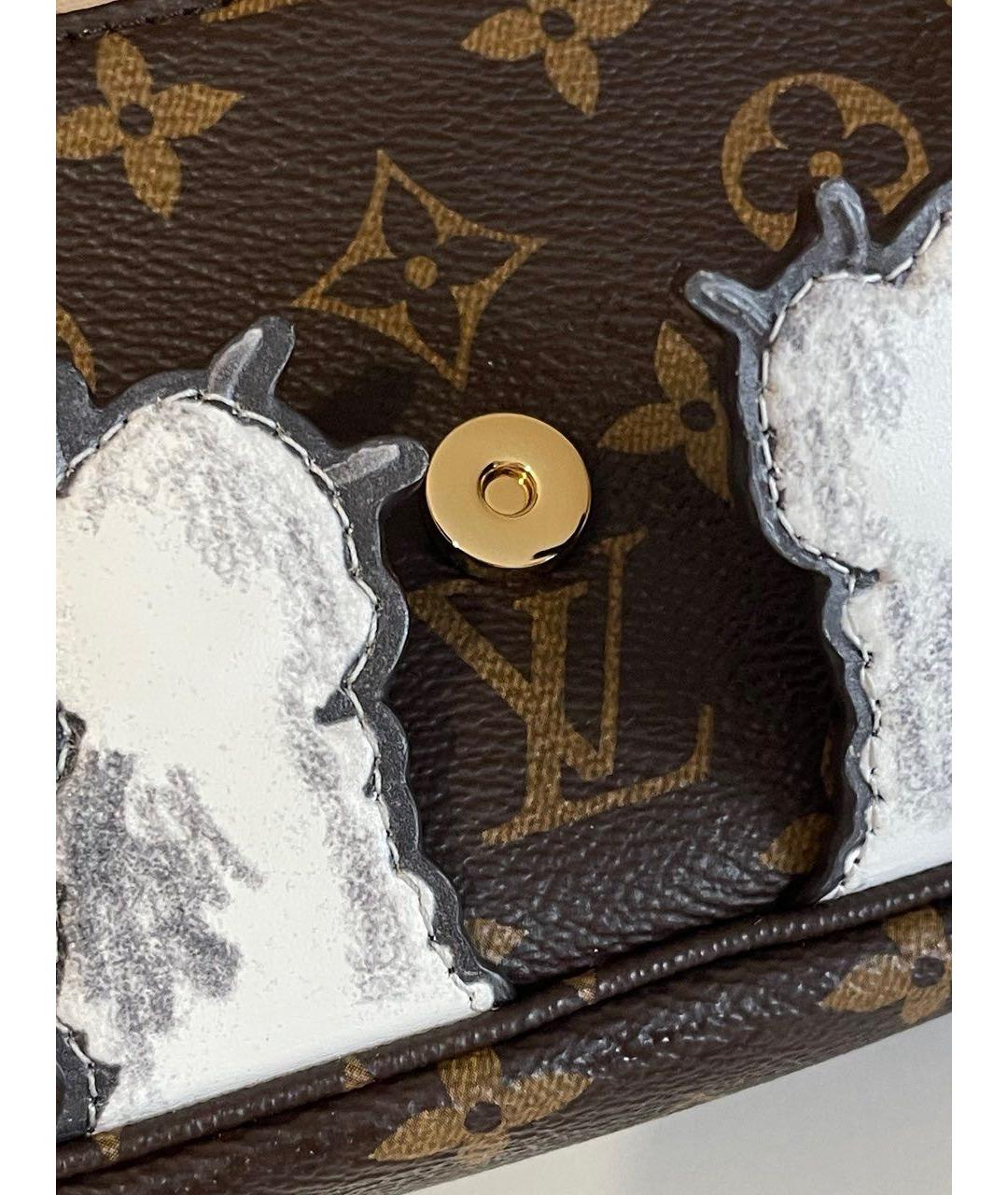 LOUIS VUITTON Коричневая кожаная сумка через плечо, фото 5