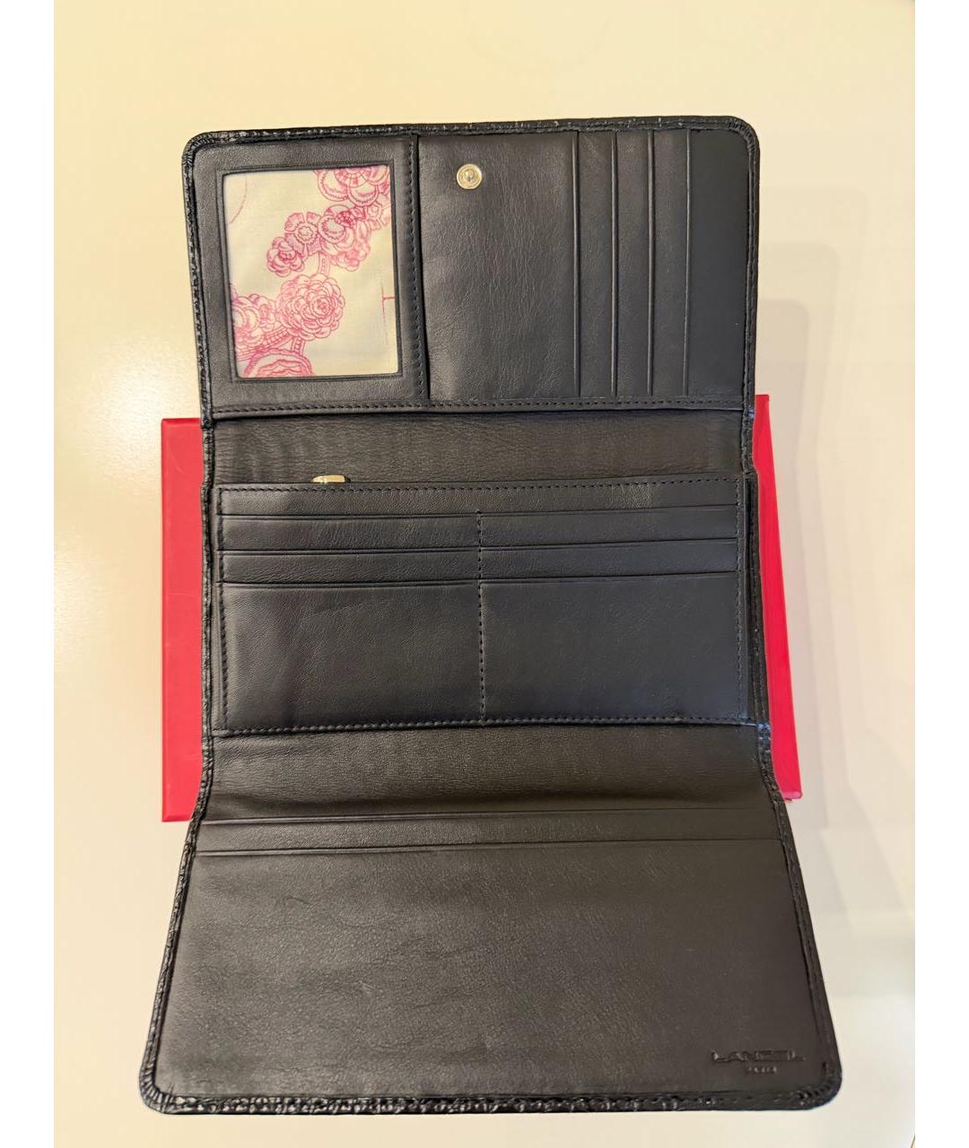 LANCEL Черный кожаный кошелек, фото 3