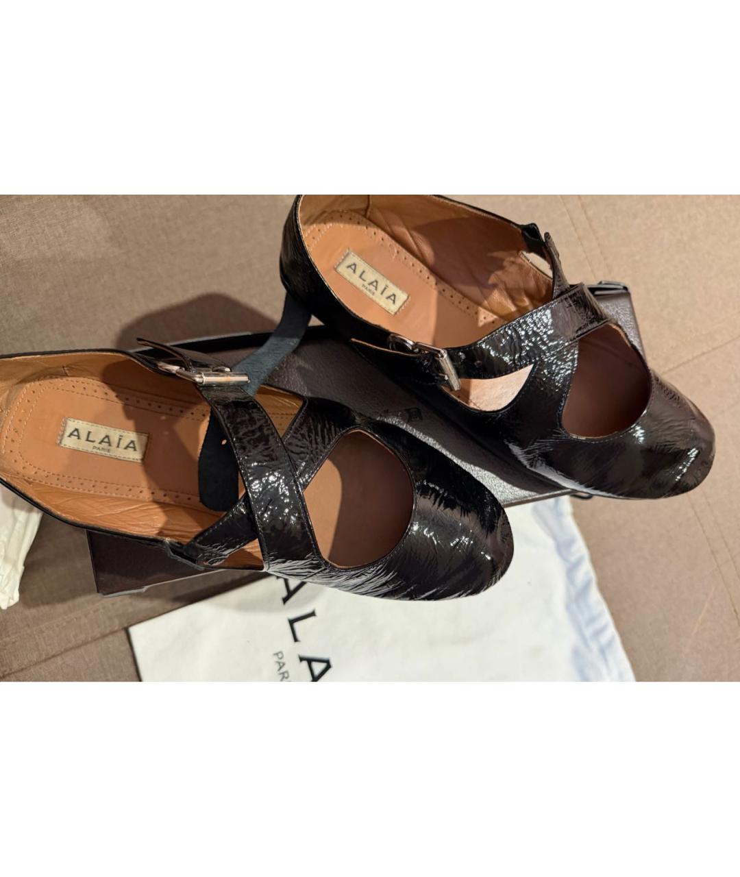 ALAIA Черные балетки из лакированной кожи, фото 2