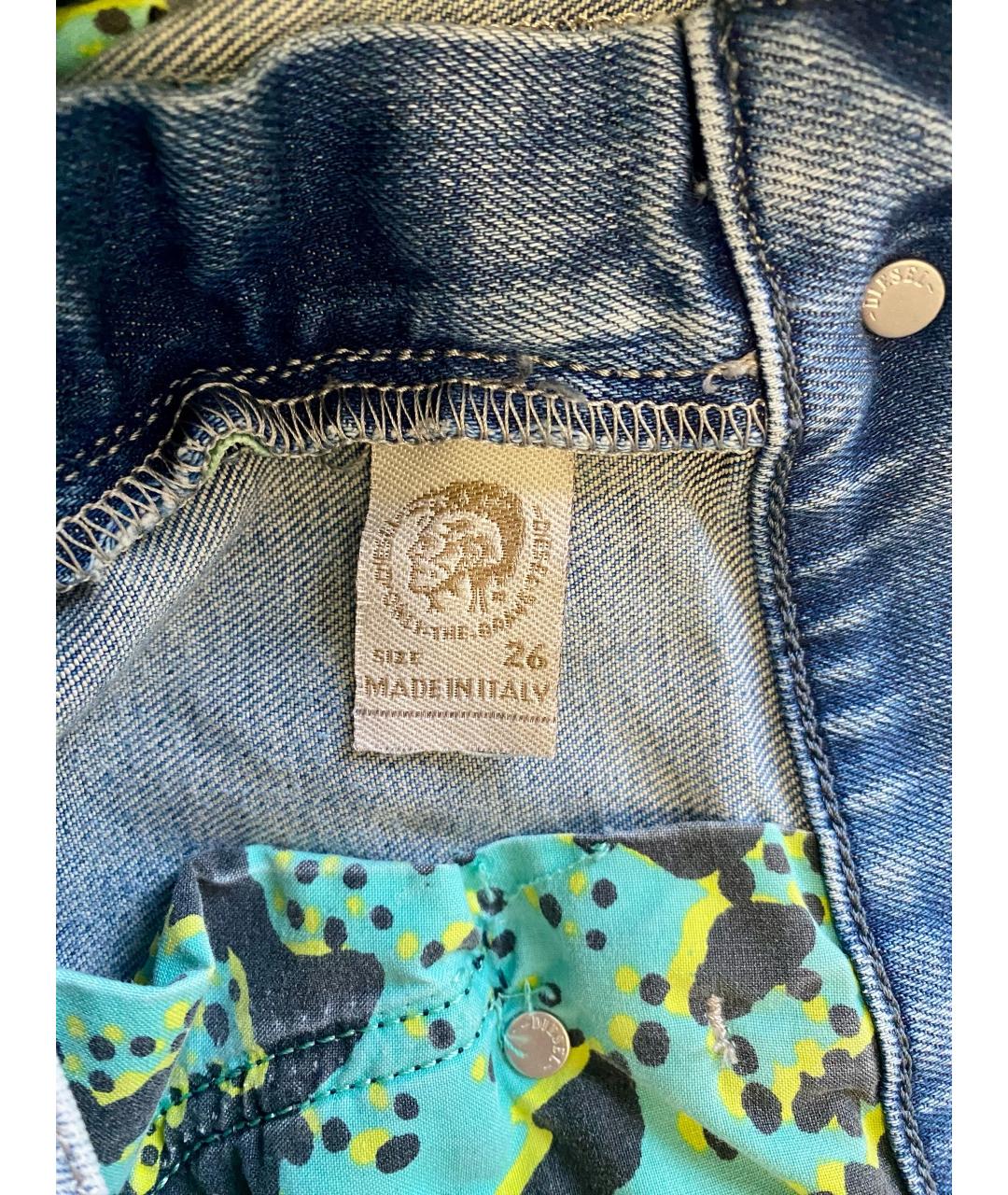 DIESEL Голубые хлопко-лиоцелловые прямые джинсы, фото 7