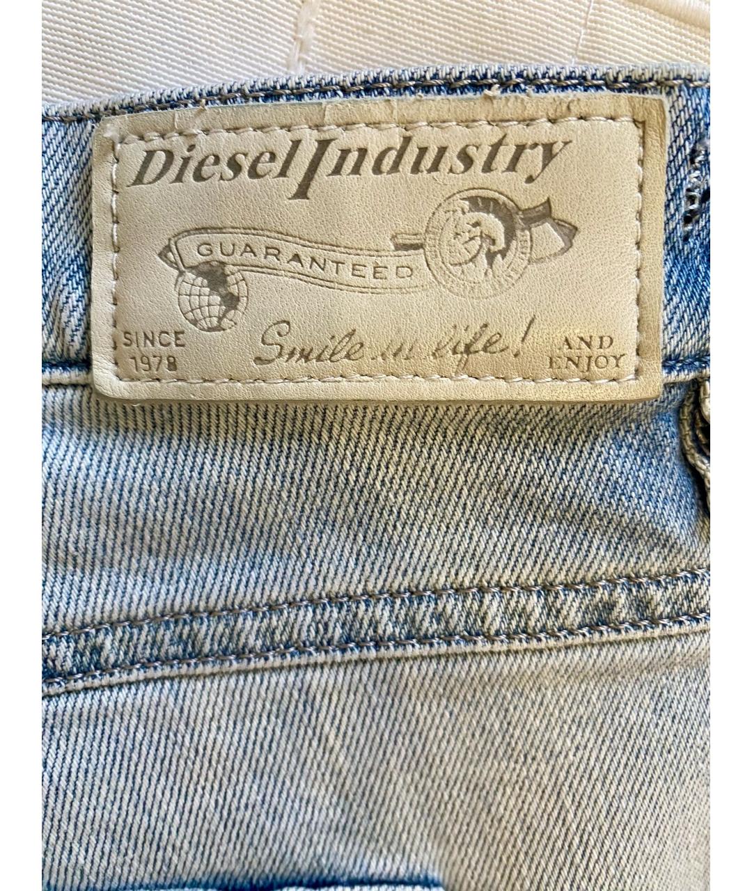 DIESEL Голубые хлопко-лиоцелловые прямые джинсы, фото 8