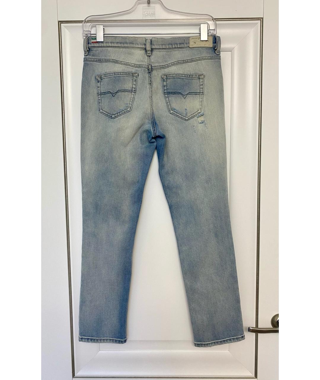 DIESEL Голубые хлопко-лиоцелловые прямые джинсы, фото 2