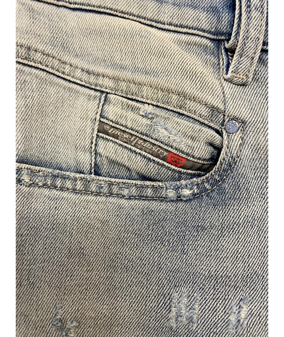 DIESEL Голубые хлопко-лиоцелловые прямые джинсы, фото 4